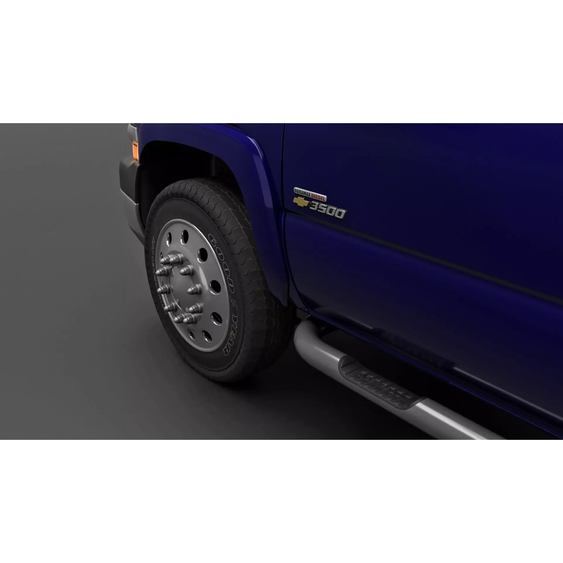 Chevy Silverado 3500 Dually Pickup Truck - Game-Ready 3D Model - View 10