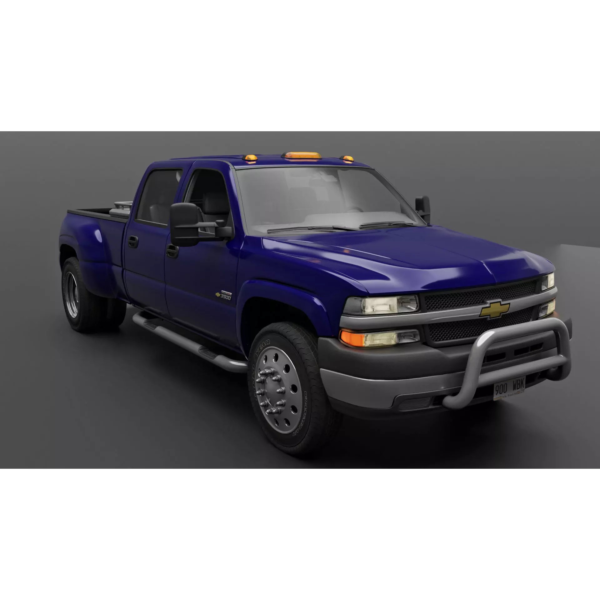 Chevy Silverado 3500 Dually Pickup Truck - Game-Ready 3D Model - View 12