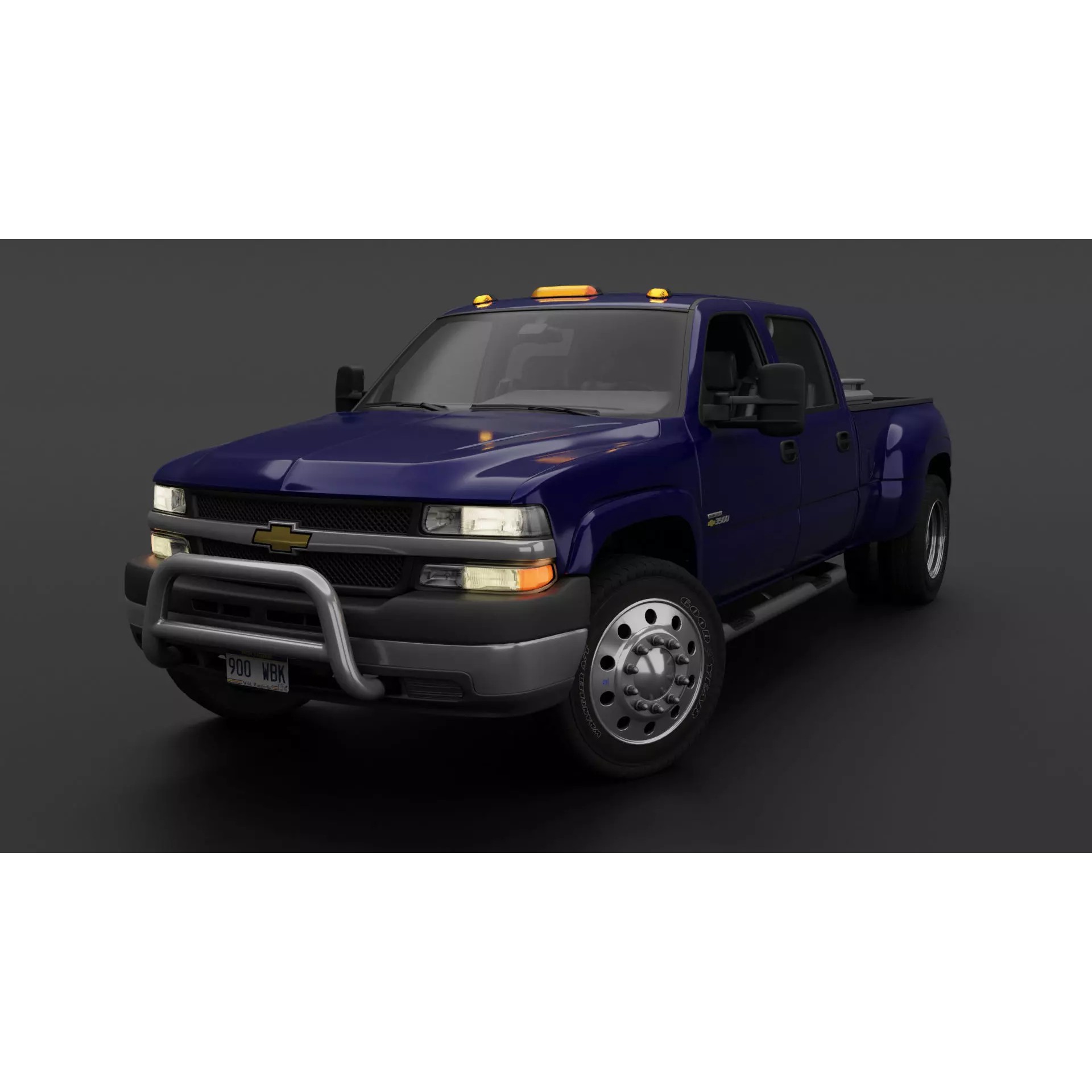 Chevy Silverado 3500 Dually Pickup Truck - Game-Ready 3D Model - View 14