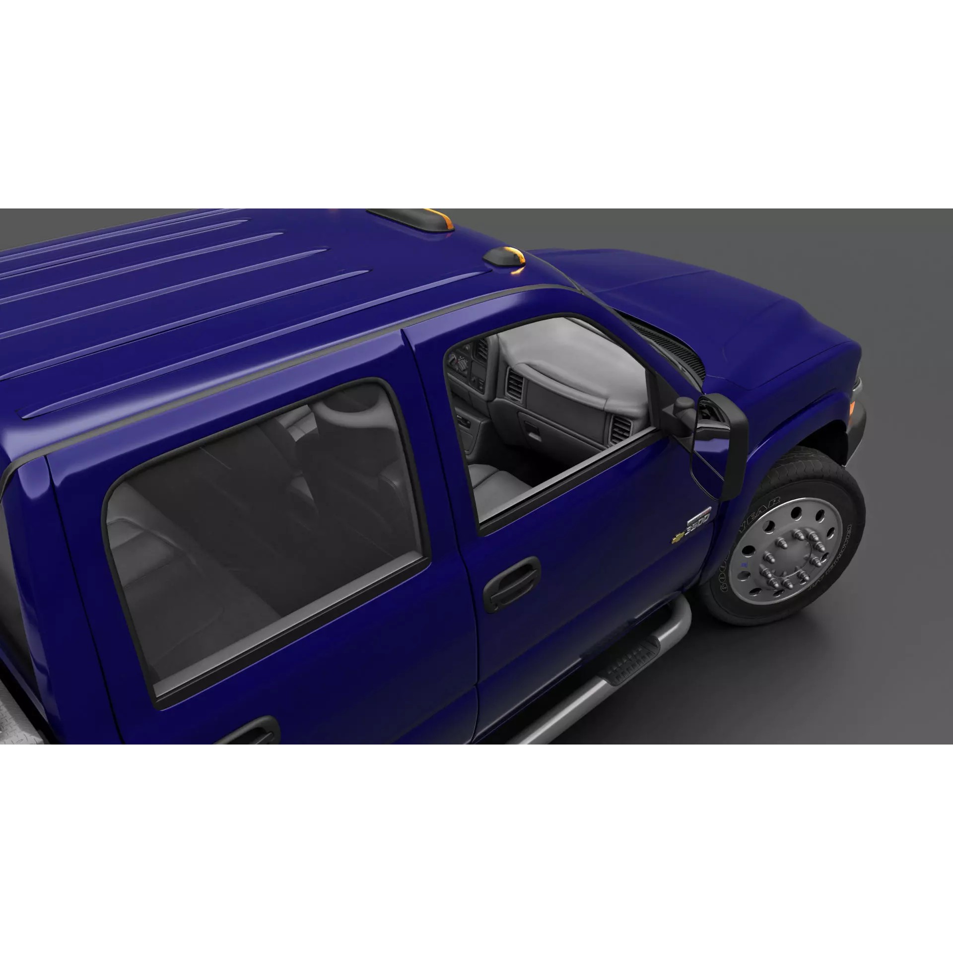 Chevy Silverado 3500 Dually Pickup Truck - Game-Ready 3D Model - View 17