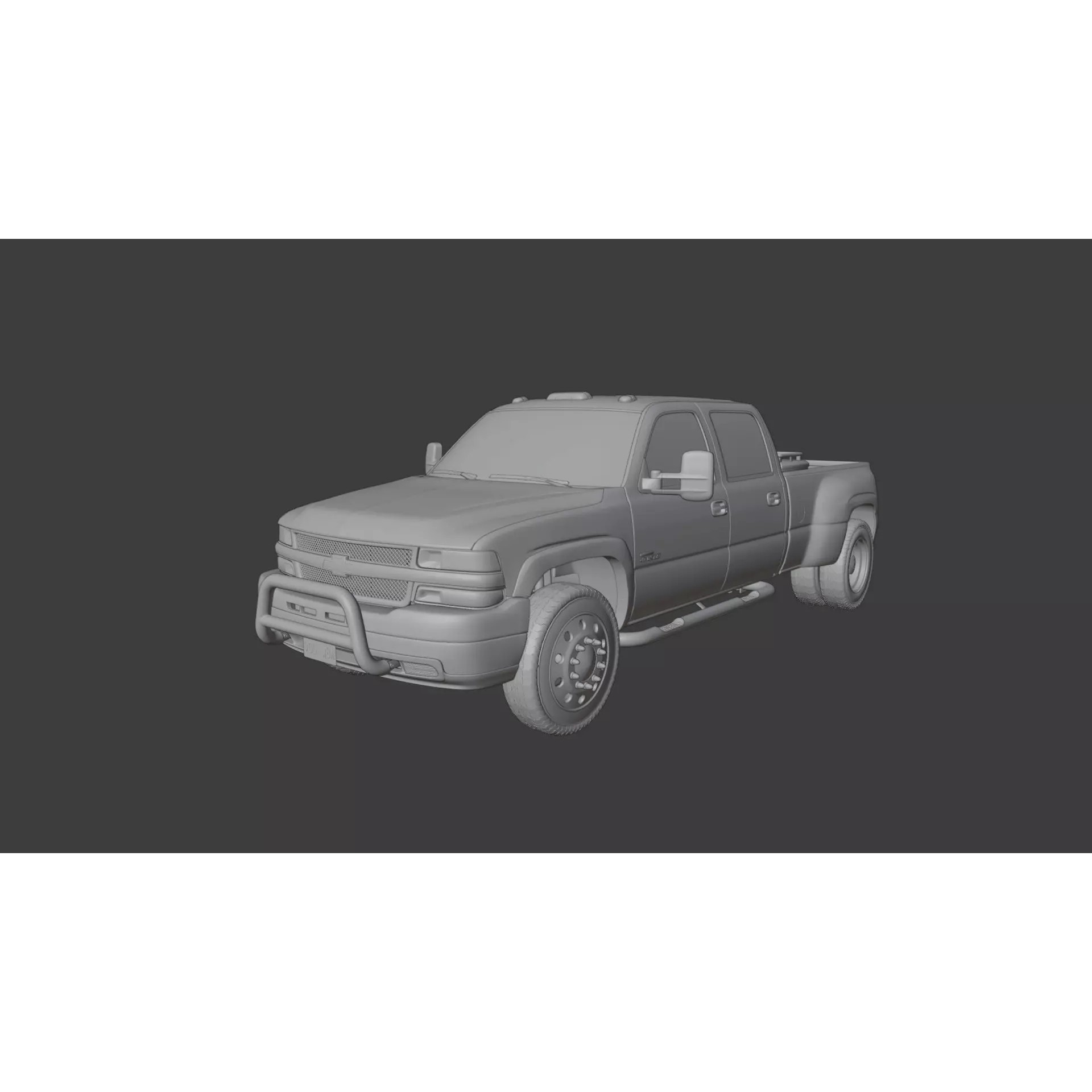 Chevy Silverado 3500 Dually Pickup Truck - Game-Ready 3D Model - View 21