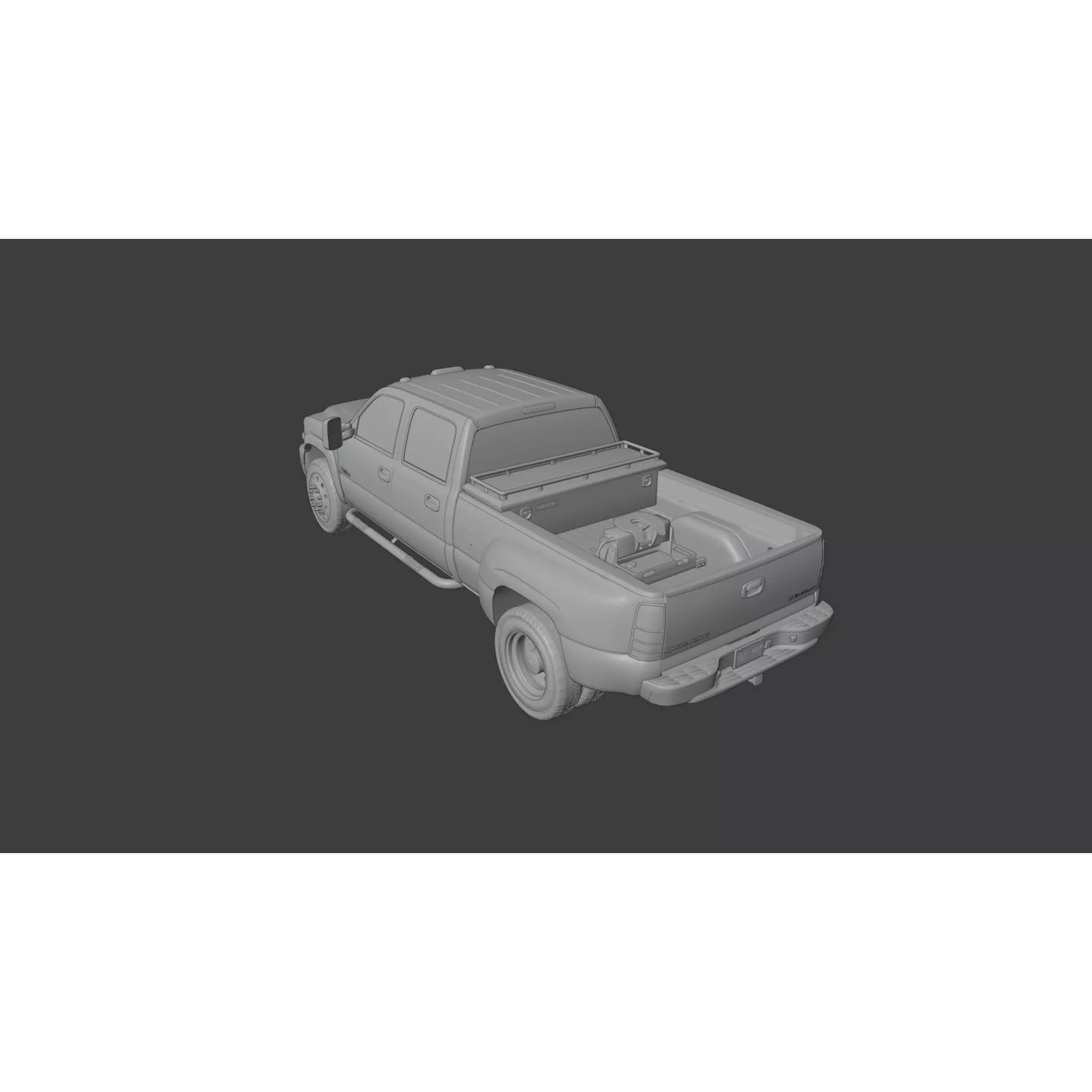 Chevy Silverado 3500 Dually Pickup Truck - Game-Ready 3D Model - View 22