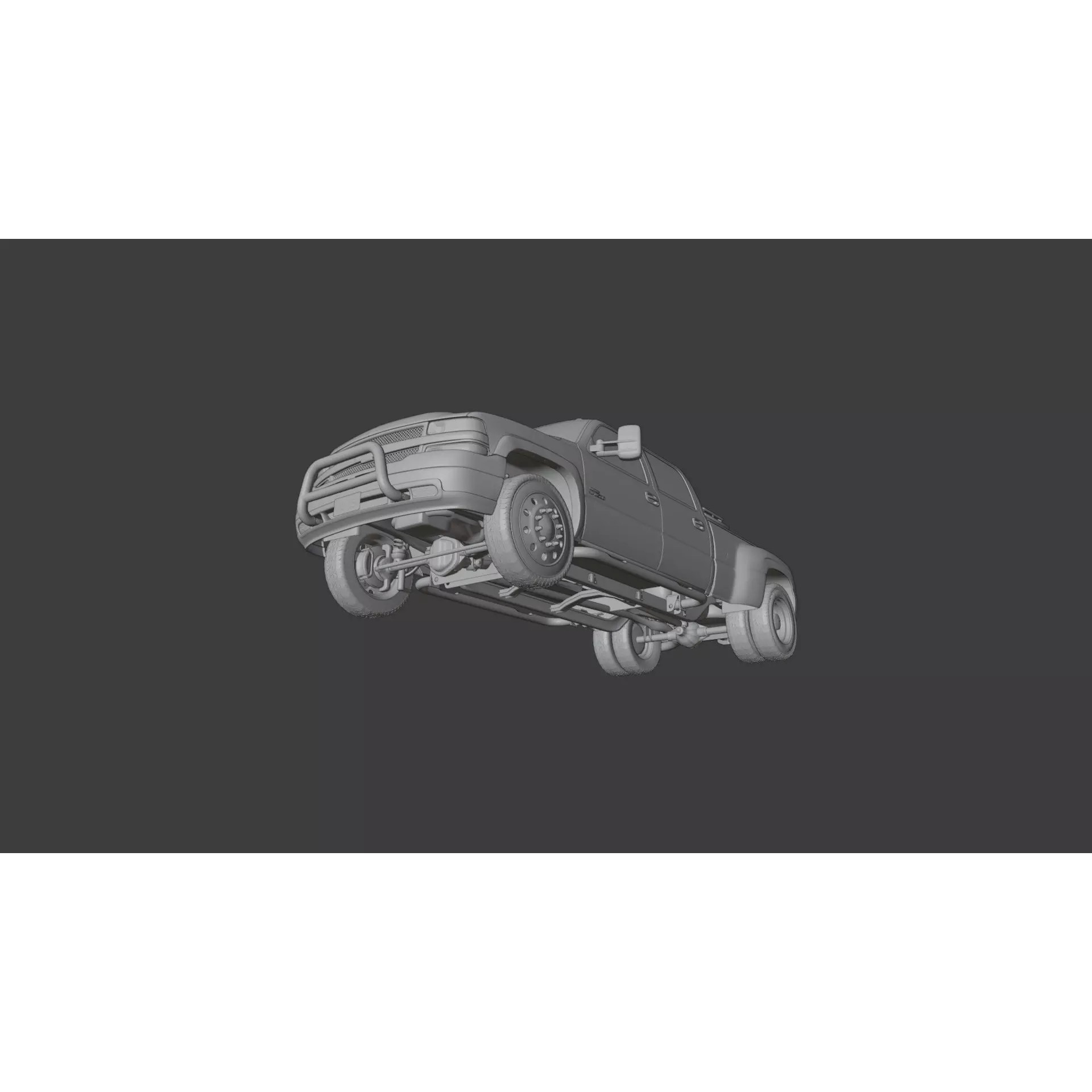 Chevy Silverado 3500 Dually Pickup Truck - Game-Ready 3D Model - View 23