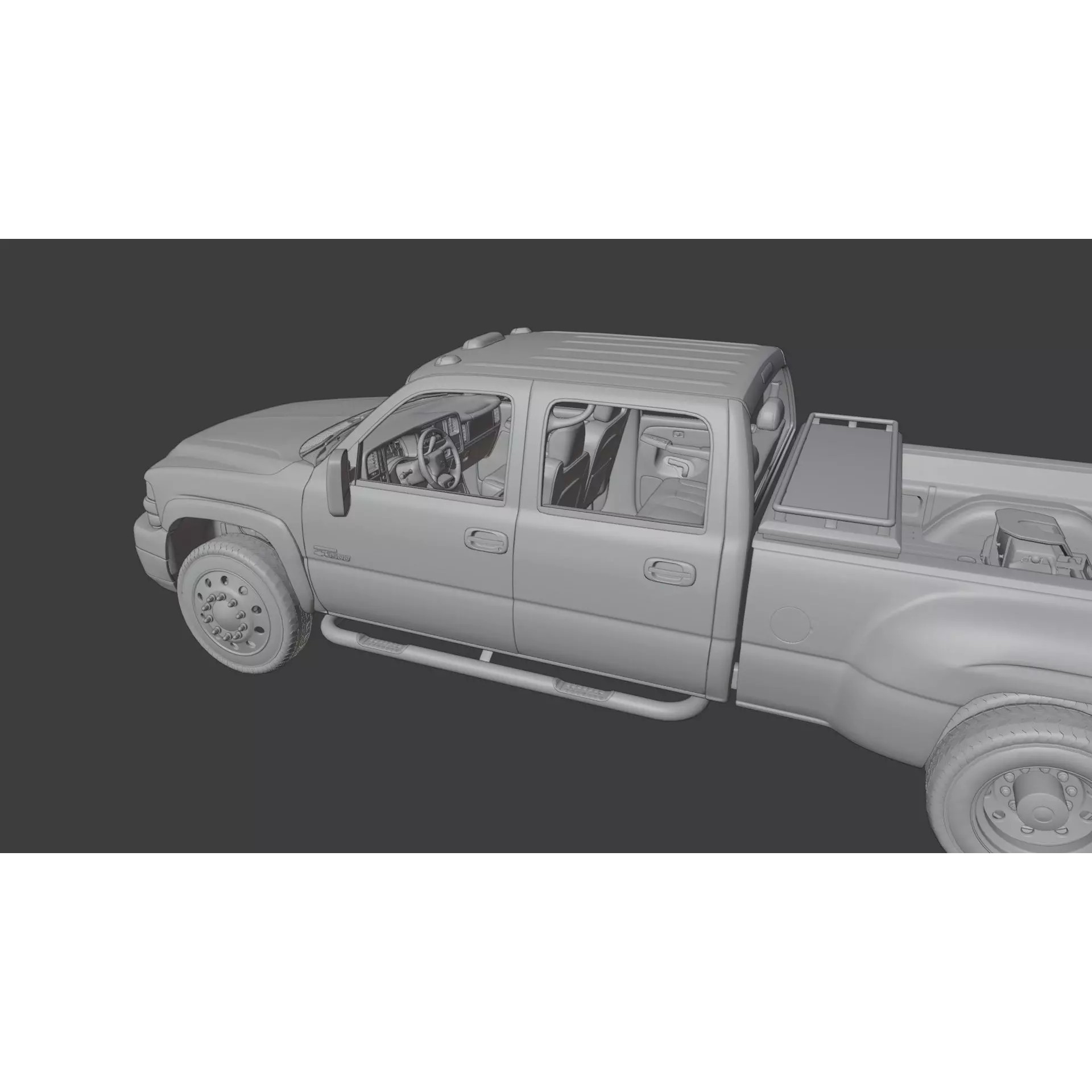 Chevy Silverado 3500 Dually Pickup Truck - Game-Ready 3D Model - View 25