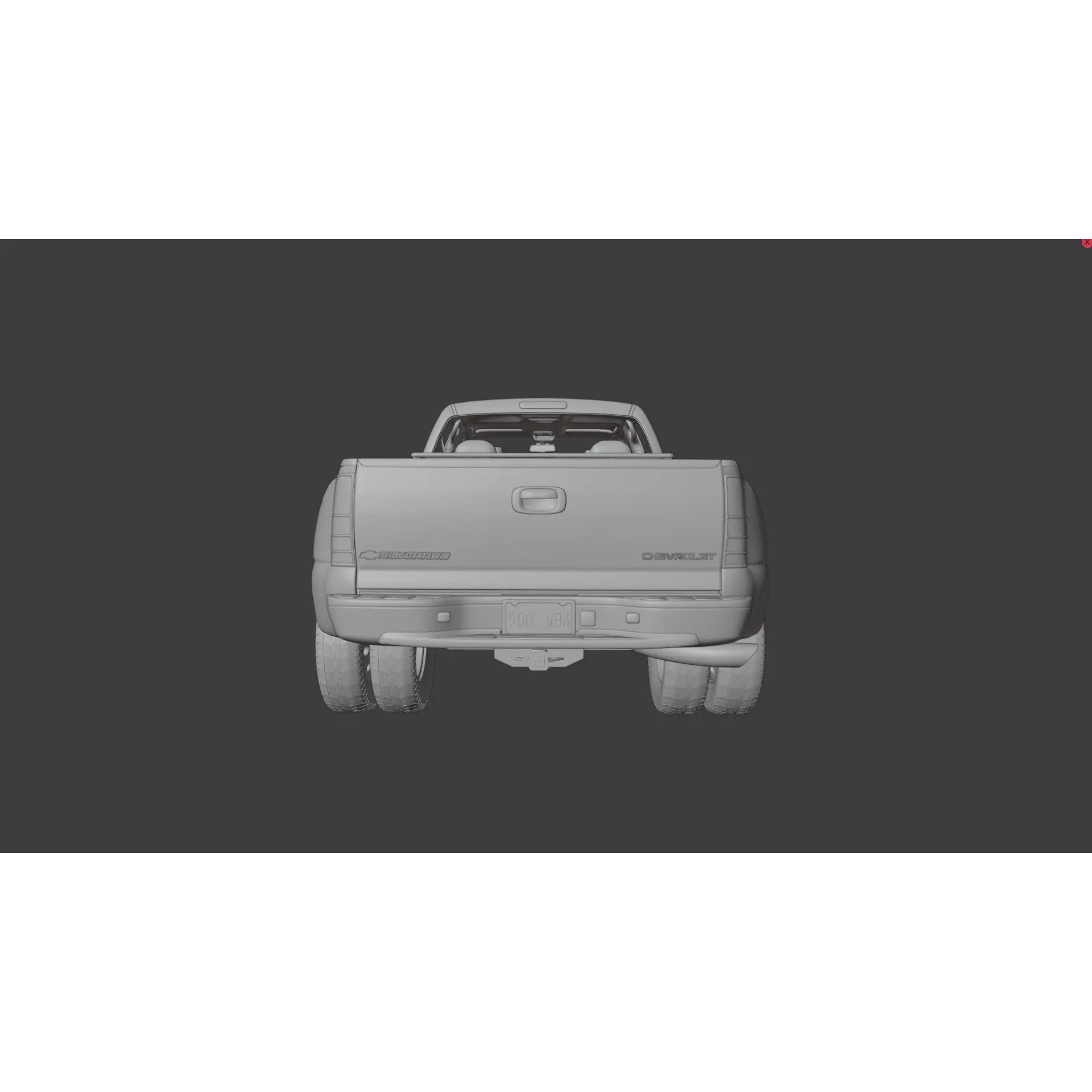 Chevy Silverado 3500 Dually Pickup Truck - Game-Ready 3D Model - View 26