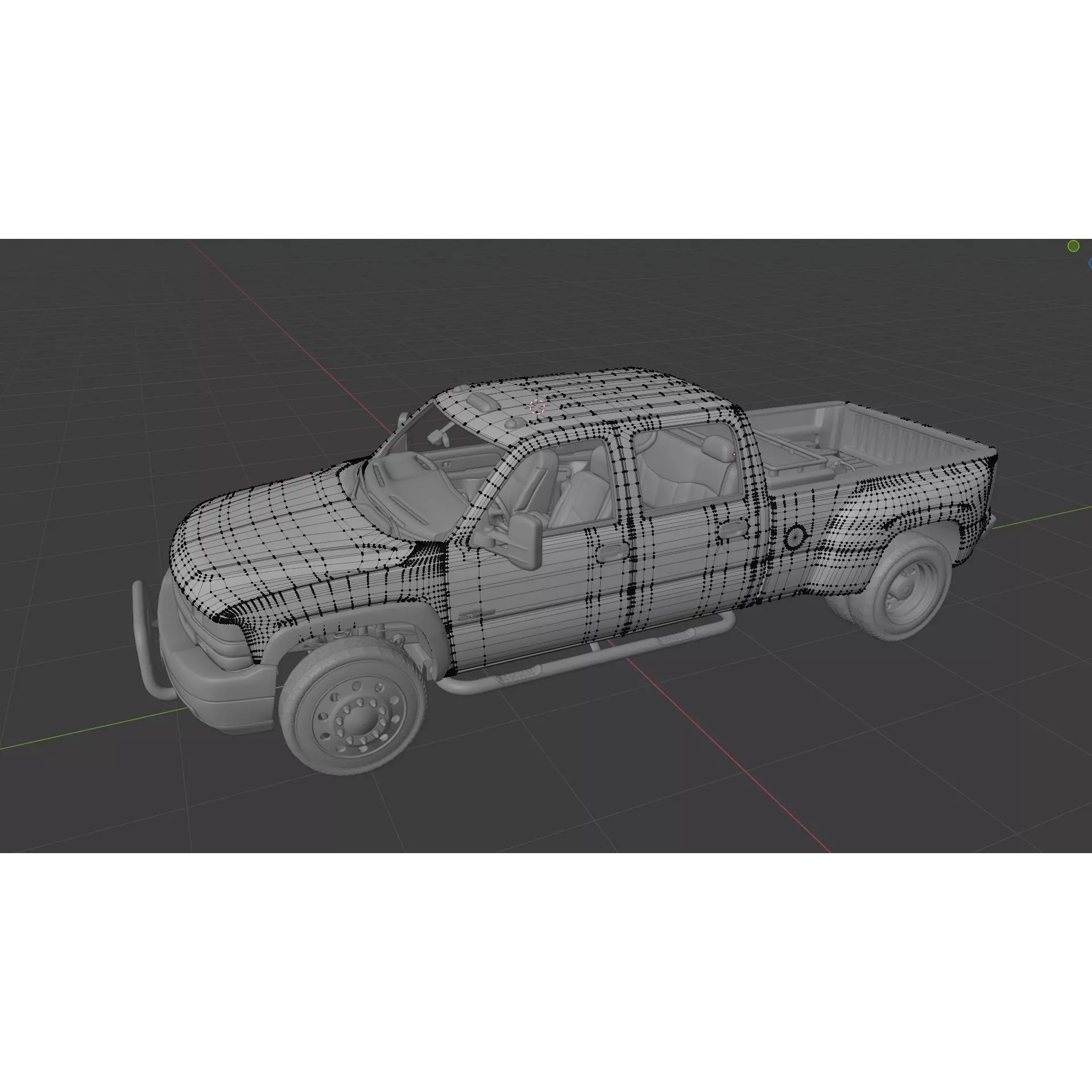Chevy Silverado 3500 Dually Pickup Truck - Game-Ready 3D Model - View 27