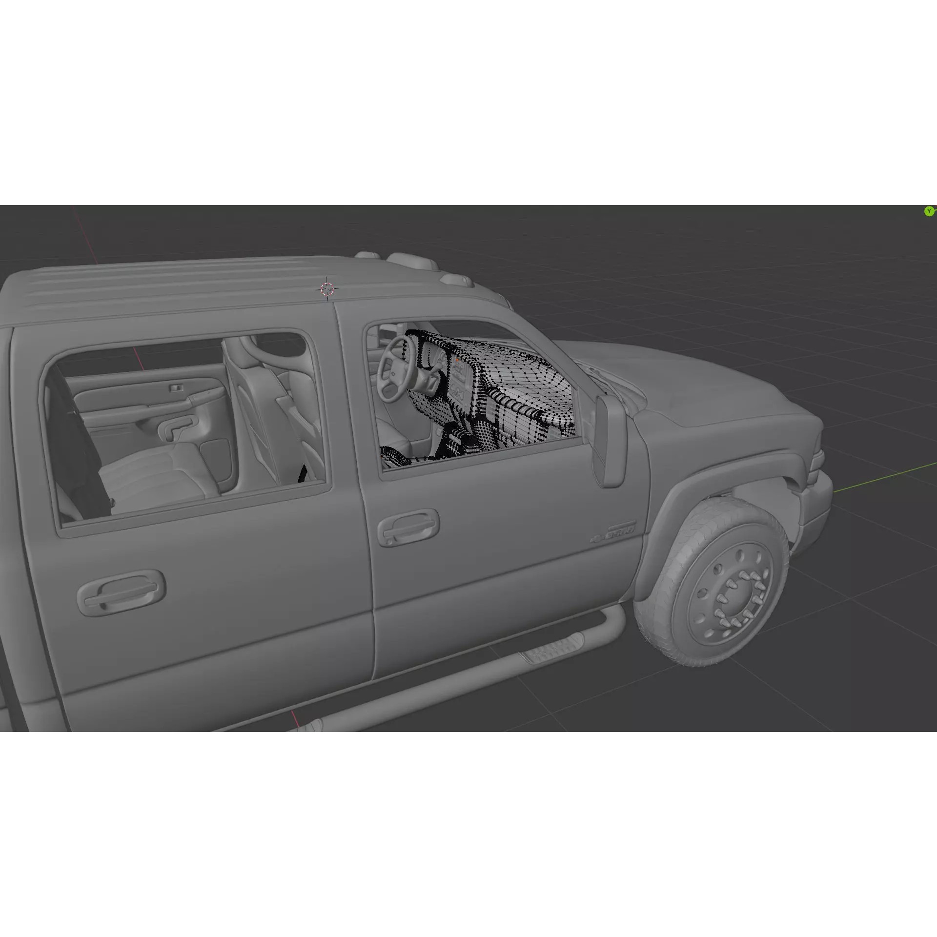 Chevy Silverado 3500 Dually Pickup Truck - Game-Ready 3D Model - View 28