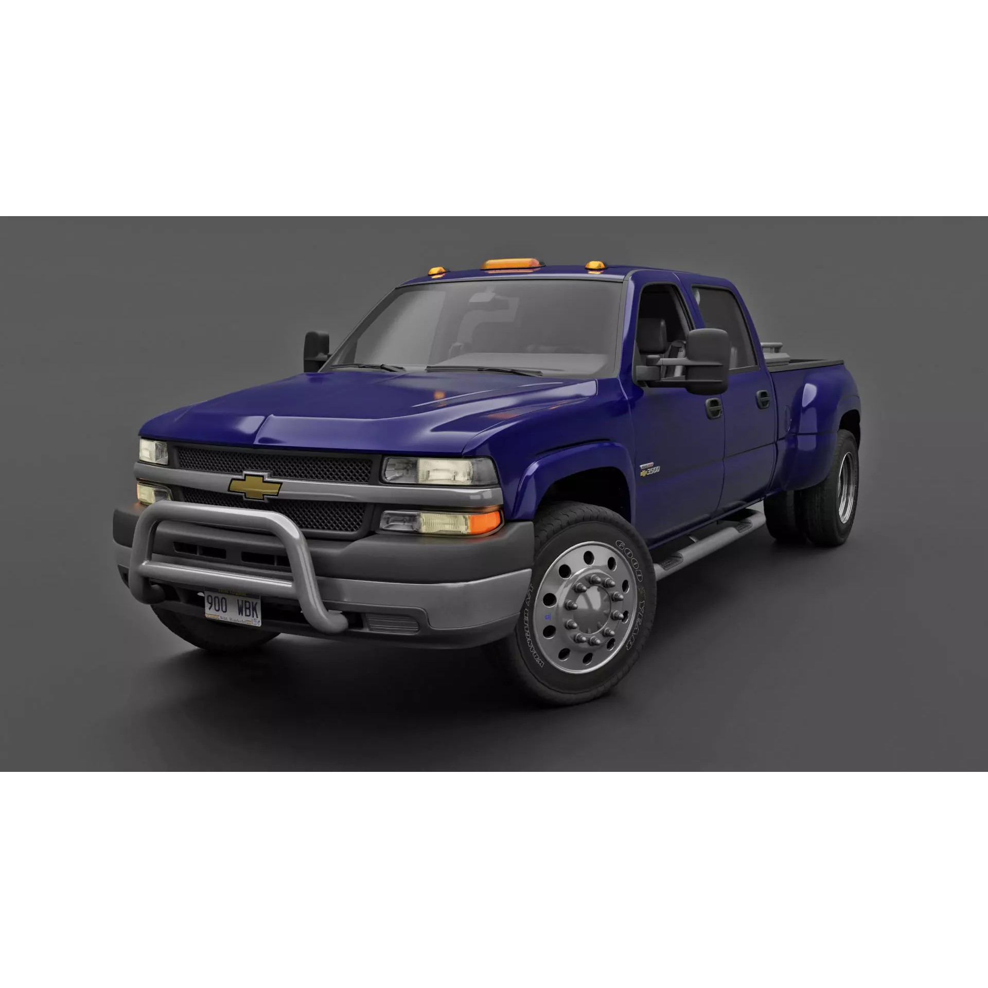 Chevy Silverado 3500 Dually Pickup Truck - Game-Ready 3D Model - View 3