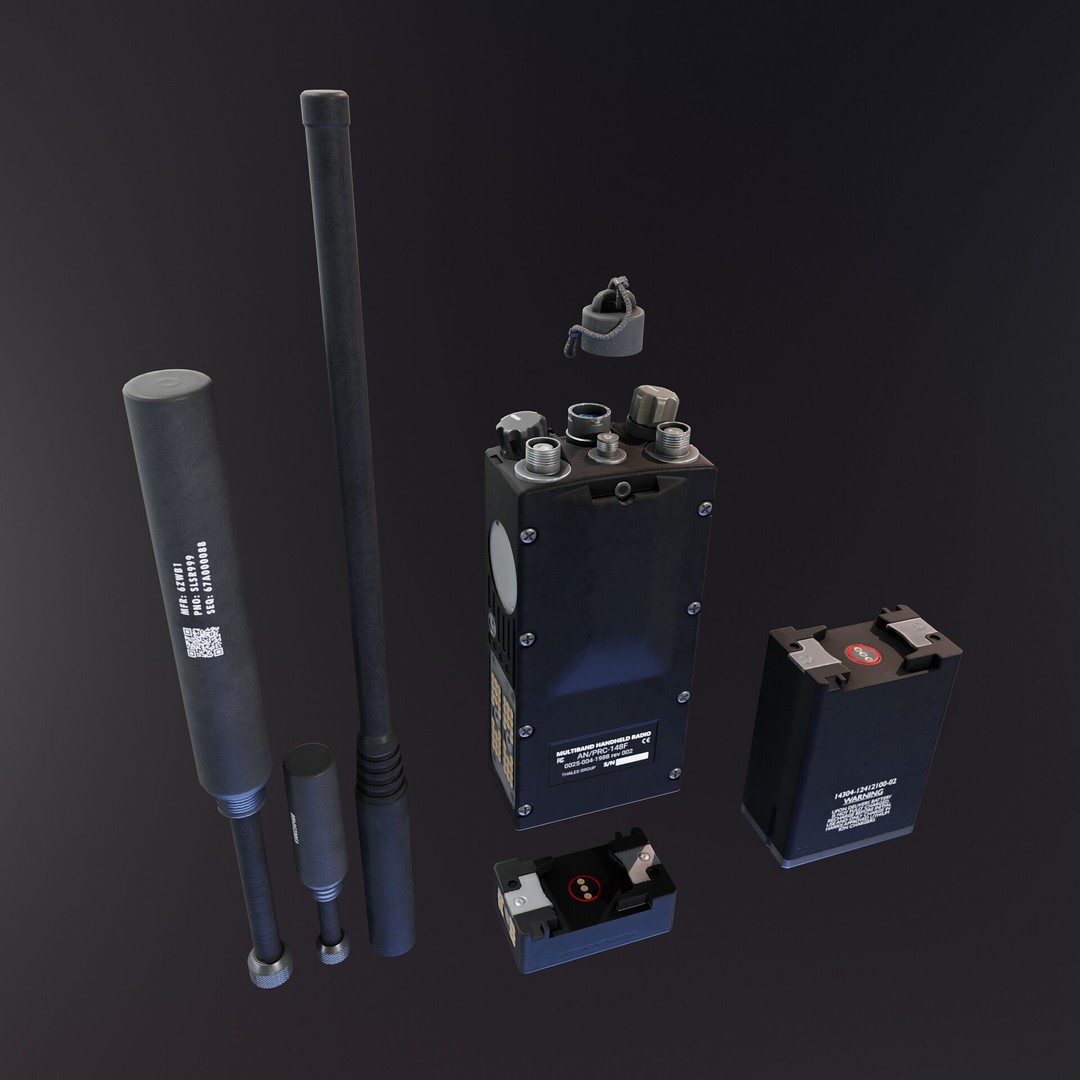 AN/PRC-148F Tactical Radio 3D Model – Low Poly Game Asset, FBX - View 8