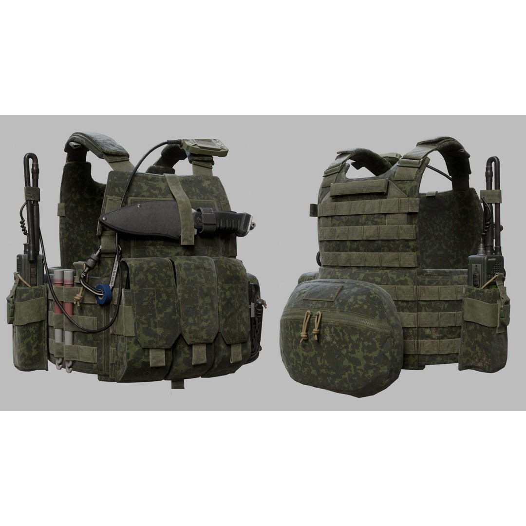 Tactical Vest 3D Model – Low Poly Game-Ready Asset, FBX & OBJ - View 10