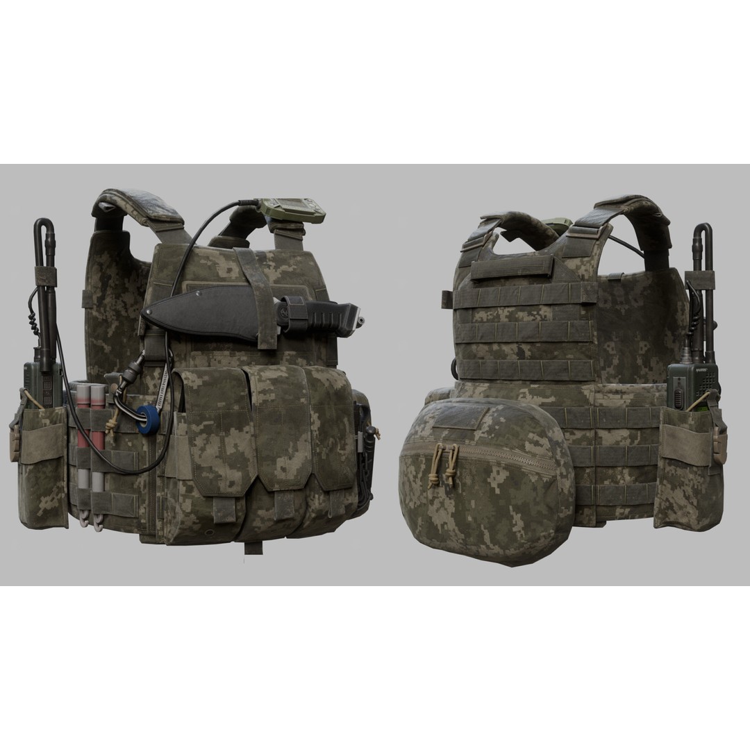Tactical Vest 3D Model – Low Poly Game-Ready Asset, FBX & OBJ - View 11