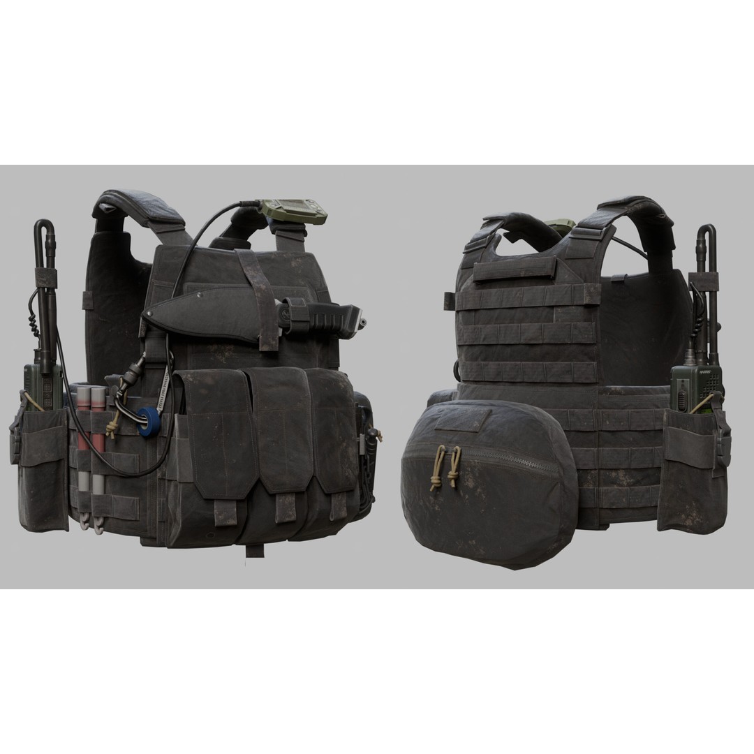 Tactical Vest 3D Model – Low Poly Game-Ready Asset, FBX & OBJ - View 12