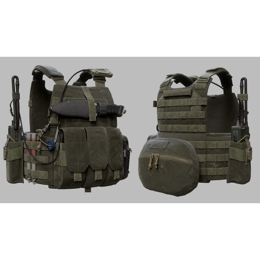 Tactical Vest 3D Model – Low Poly Game-Ready Asset, FBX & OBJ - View 13