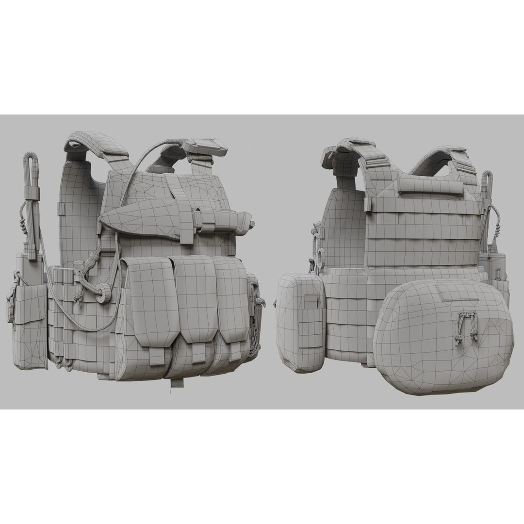 Tactical Vest 3D Model – Low Poly Game-Ready Asset, FBX & OBJ - View 14