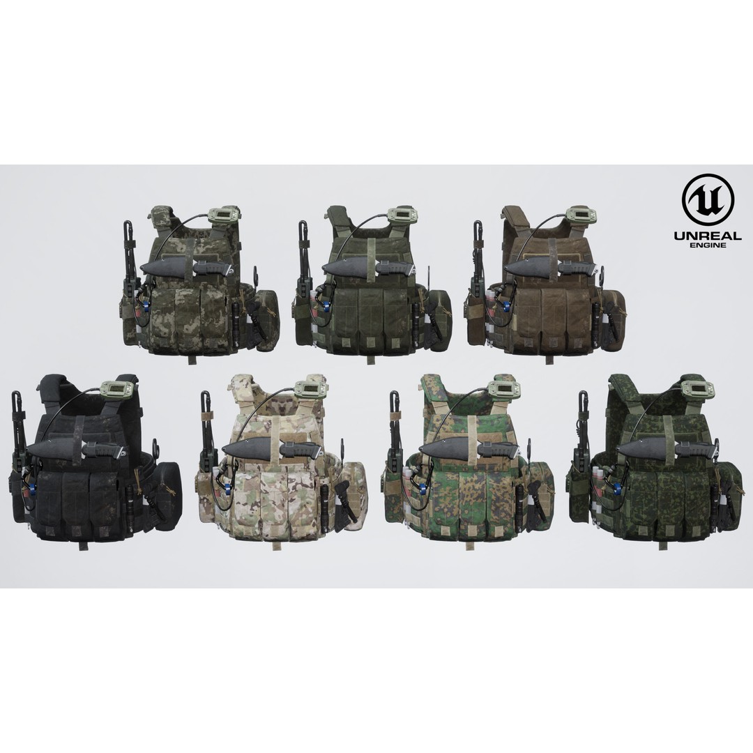 Tactical Vest 3D Model – Low Poly Game-Ready Asset, FBX & OBJ - View 16