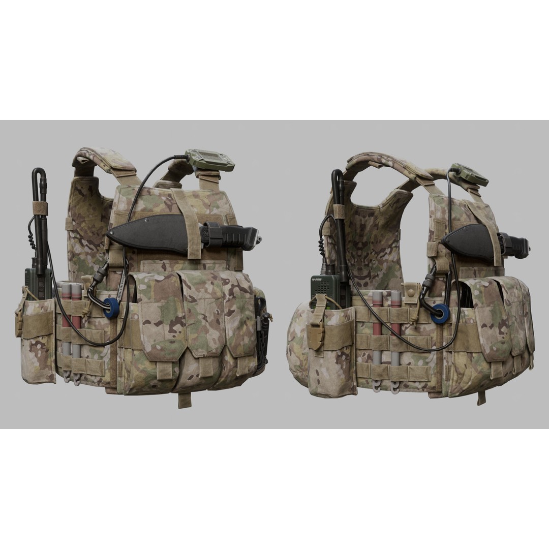 Tactical Vest 3D Model – Low Poly Game-Ready Asset, FBX & OBJ - View 3