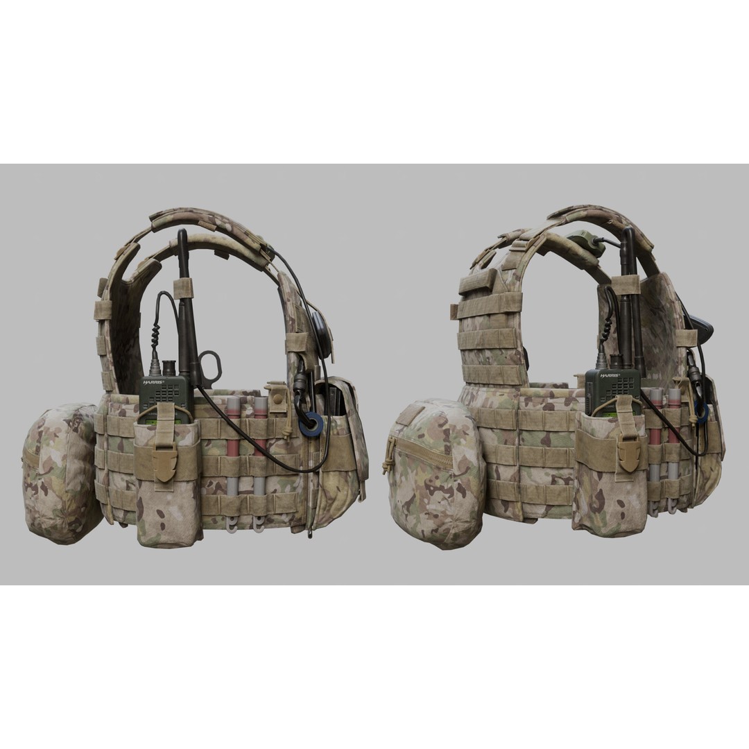 Tactical Vest 3D Model – Low Poly Game-Ready Asset, FBX & OBJ - View 4