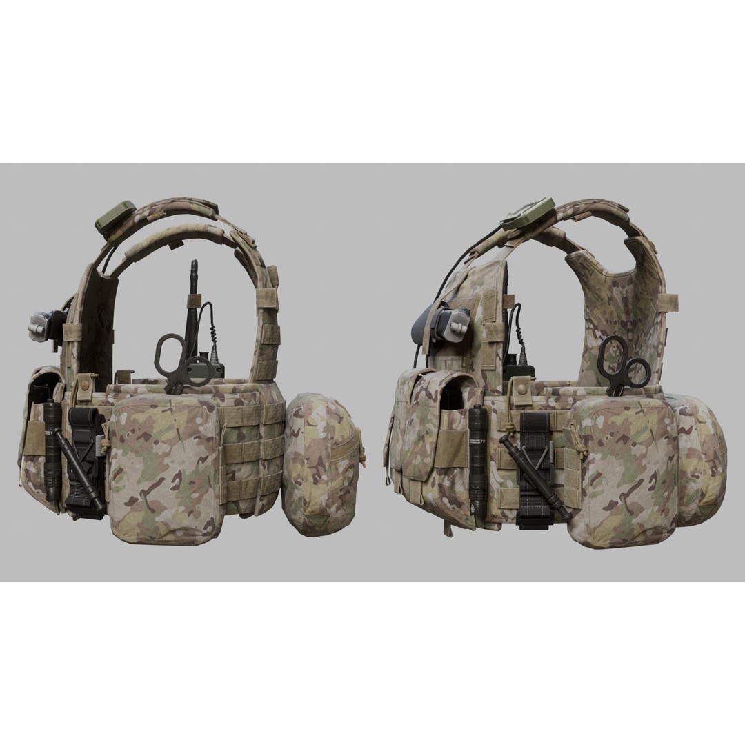 Tactical Vest 3D Model – Low Poly Game-Ready Asset, FBX & OBJ - View 7