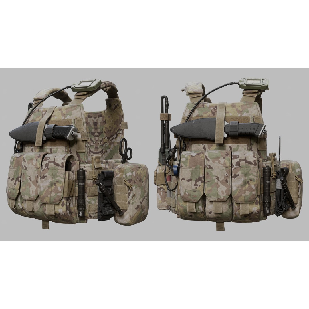 Tactical Vest 3D Model – Low Poly Game-Ready Asset, FBX & OBJ - View 8