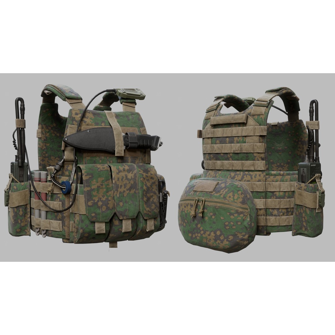 Tactical Vest 3D Model – Low Poly Game-Ready Asset, FBX & OBJ - View 9
