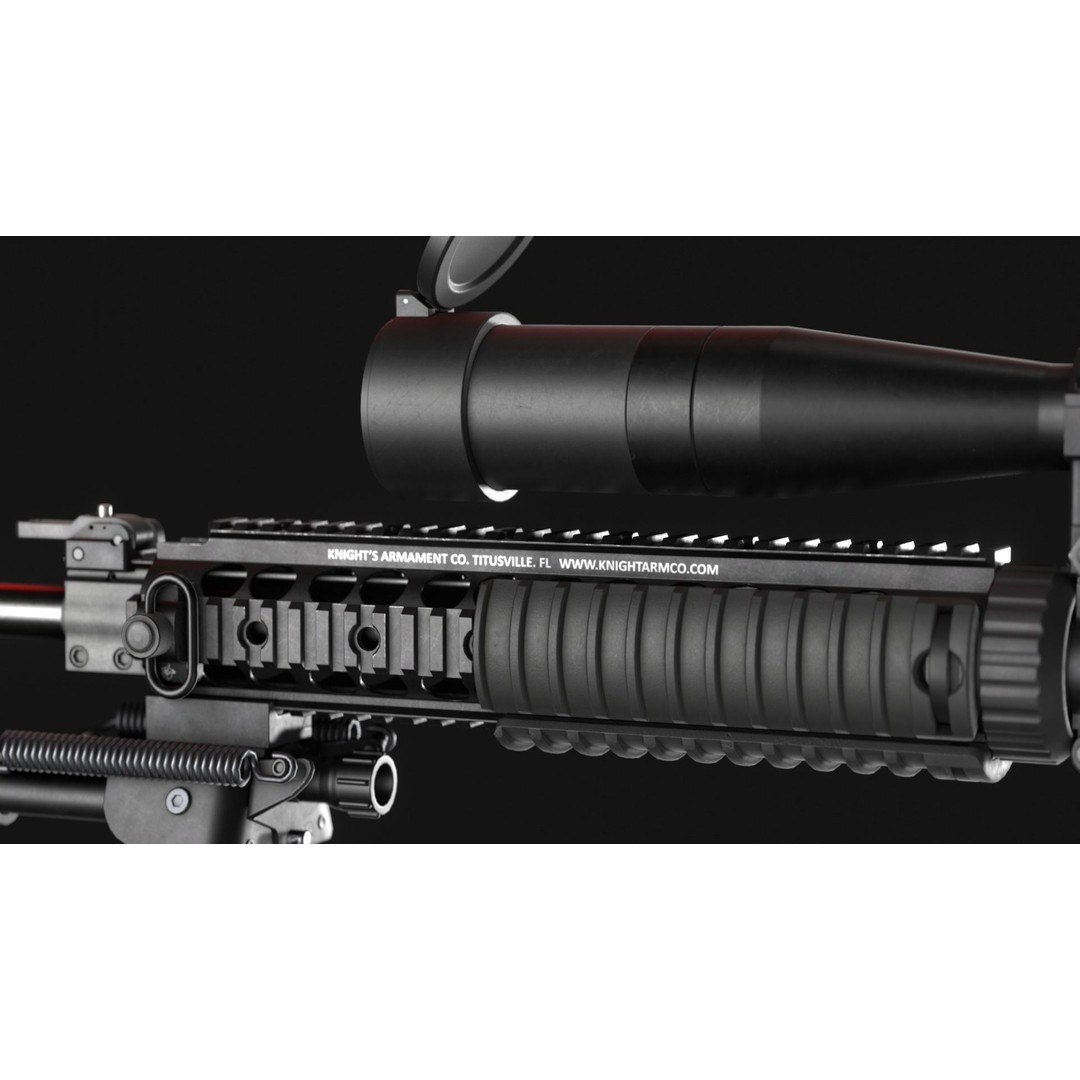 KAC SR-25 Handguard 3D Model – Low Poly Game Asset, FBX & OBJ