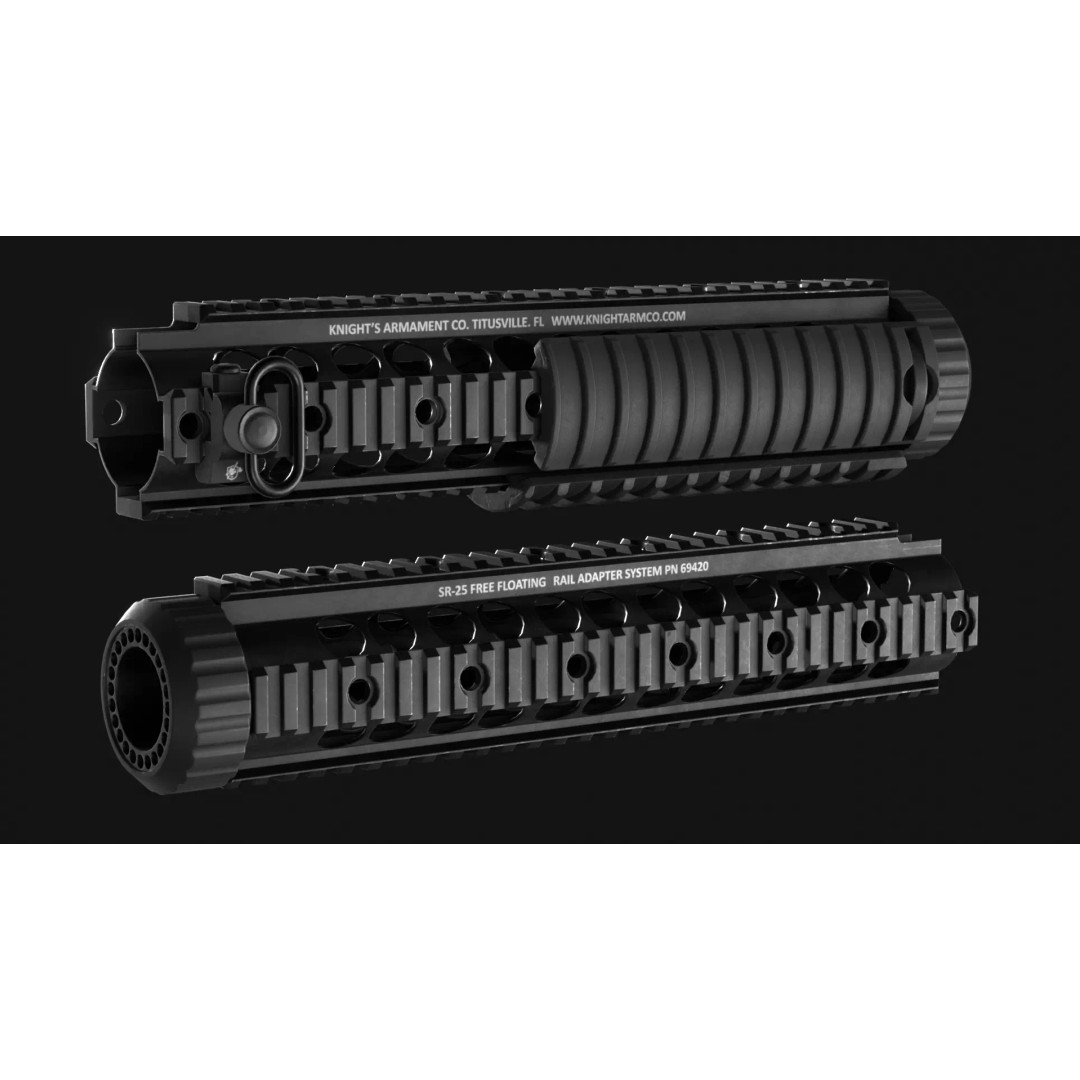 KAC SR-25 Handguard 3D Model – Low Poly Game Asset, FBX & OBJ - View 2