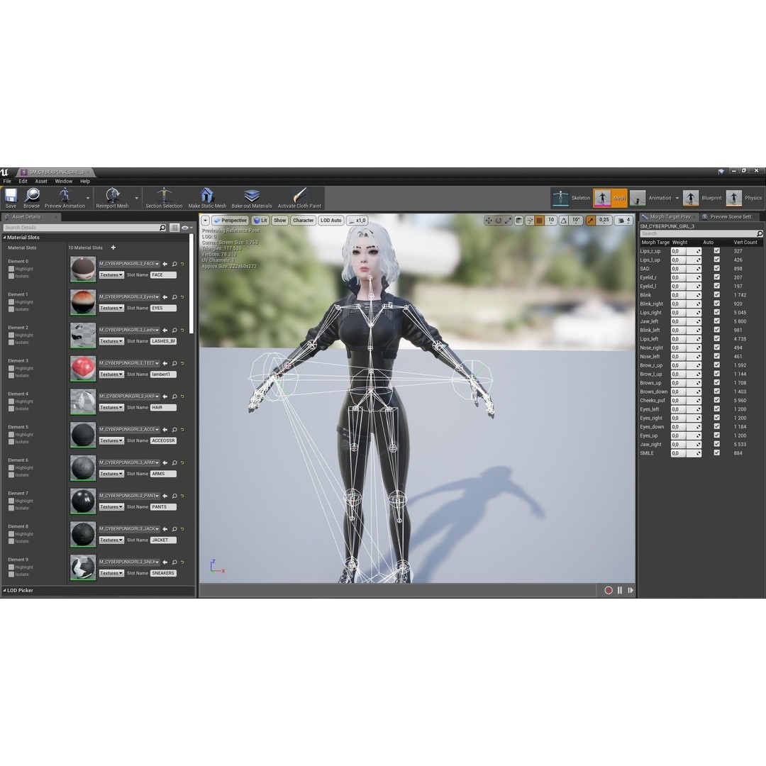 Cyberpunk Girl 3D Model – Low Poly Game-Ready Character, FBX