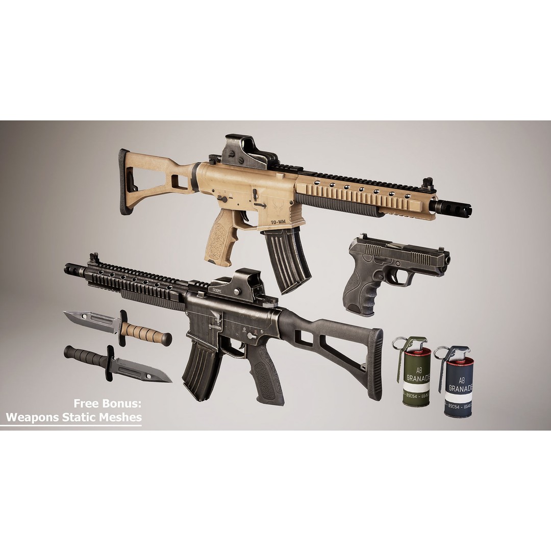 Casual Soldier 3D Model – Low Poly Rigged Character for Games, FBX - View 3