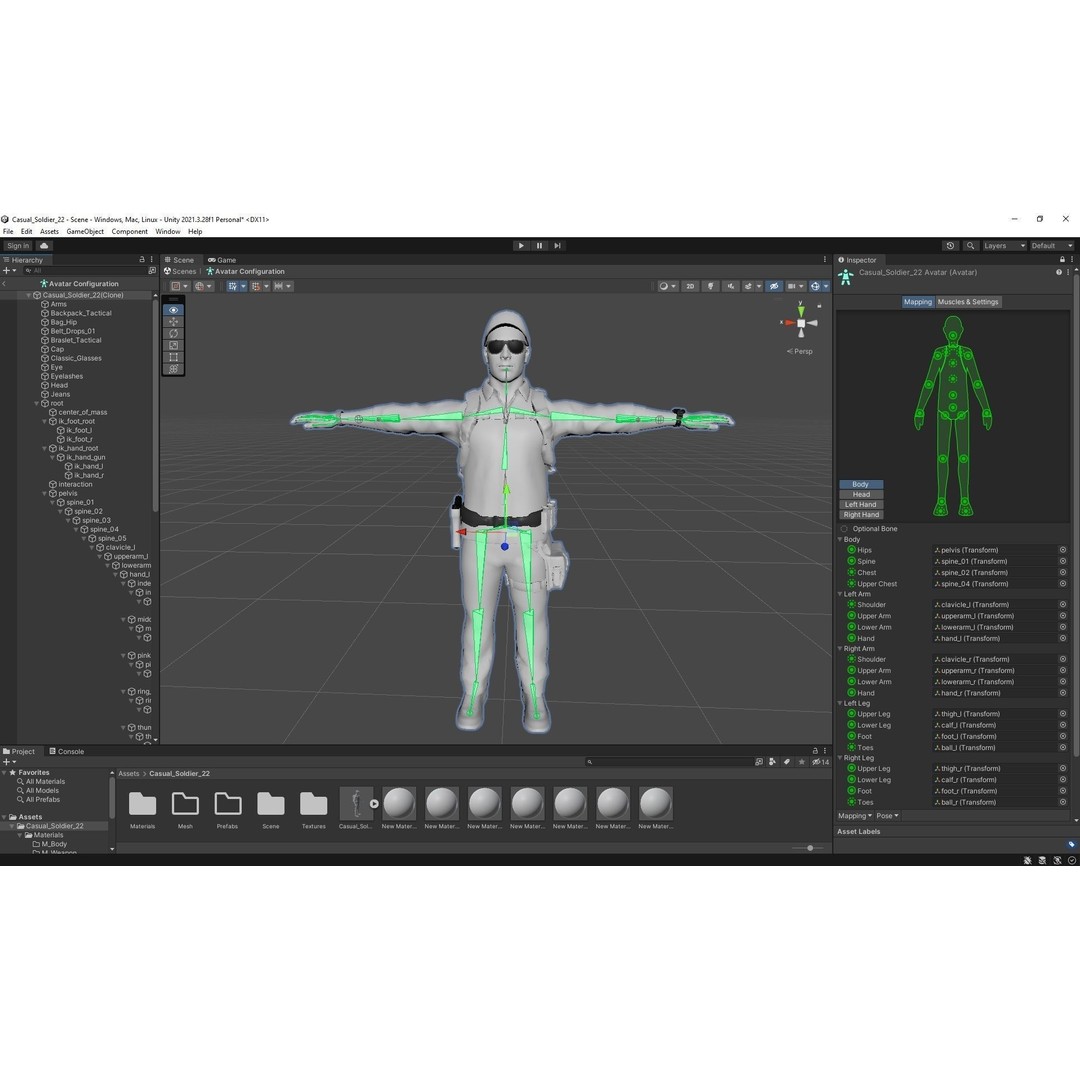 Casual Soldier 3D Model – Low Poly Rigged Character for Games, FBX - View 4