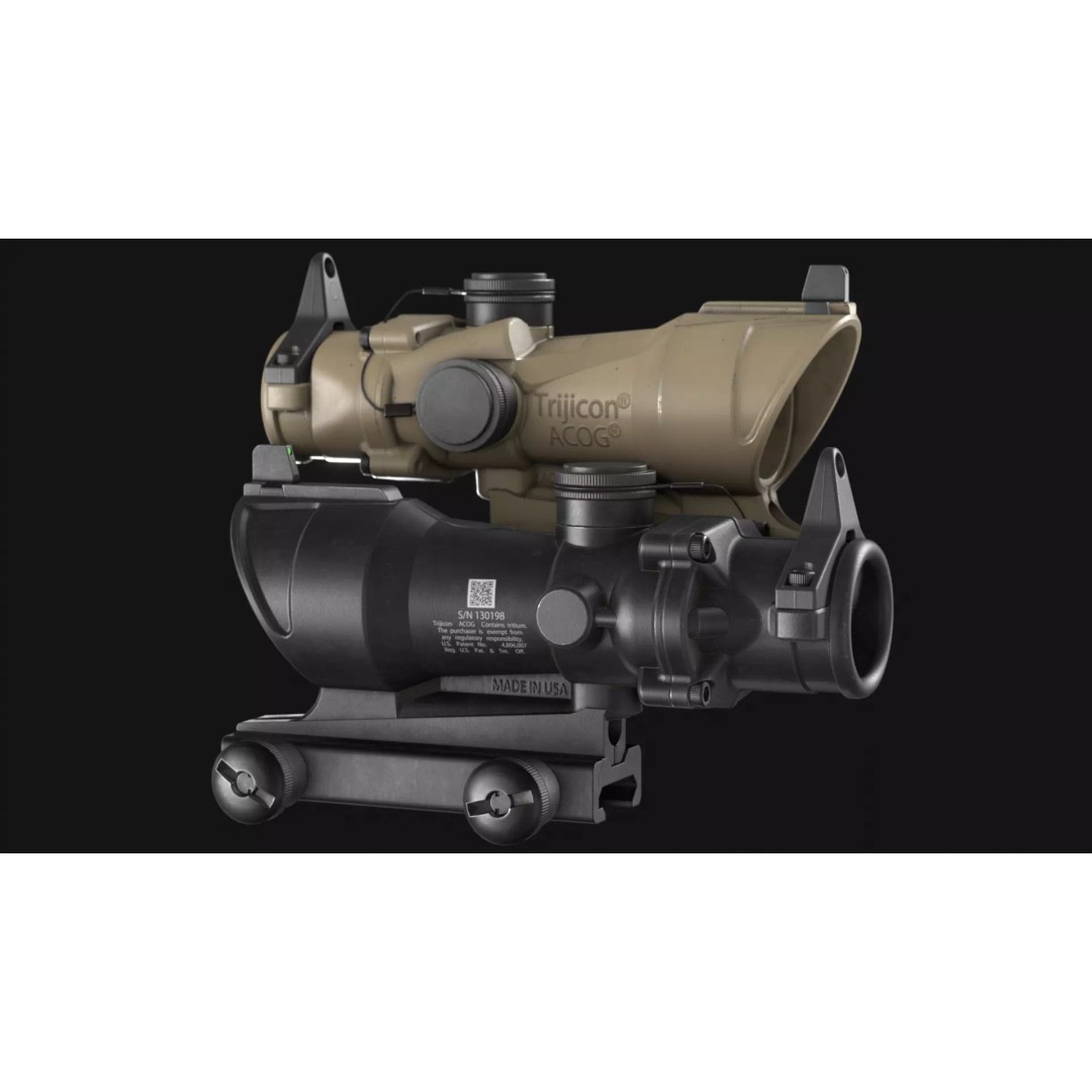 Trijicon ACOG TA01NSN 3D Model – Low Poly Game Asset, FBX & OBJ - View 2