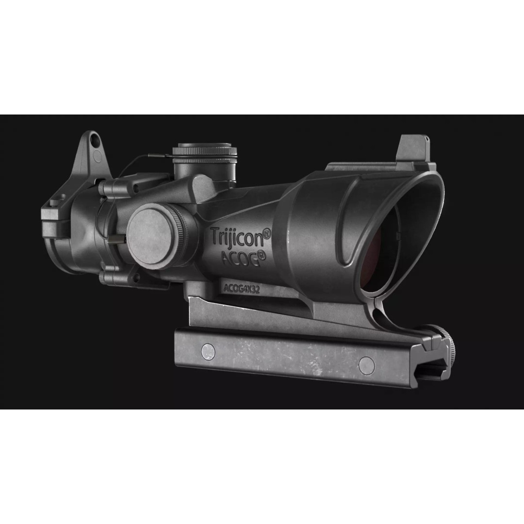 Trijicon ACOG TA01NSN 3D Model – Low Poly Game Asset, FBX & OBJ - View 8