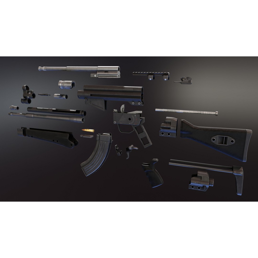 Rheinmetall RH4 Prototype 3D Model – Low Poly Rigged Asset, FBX - View 10