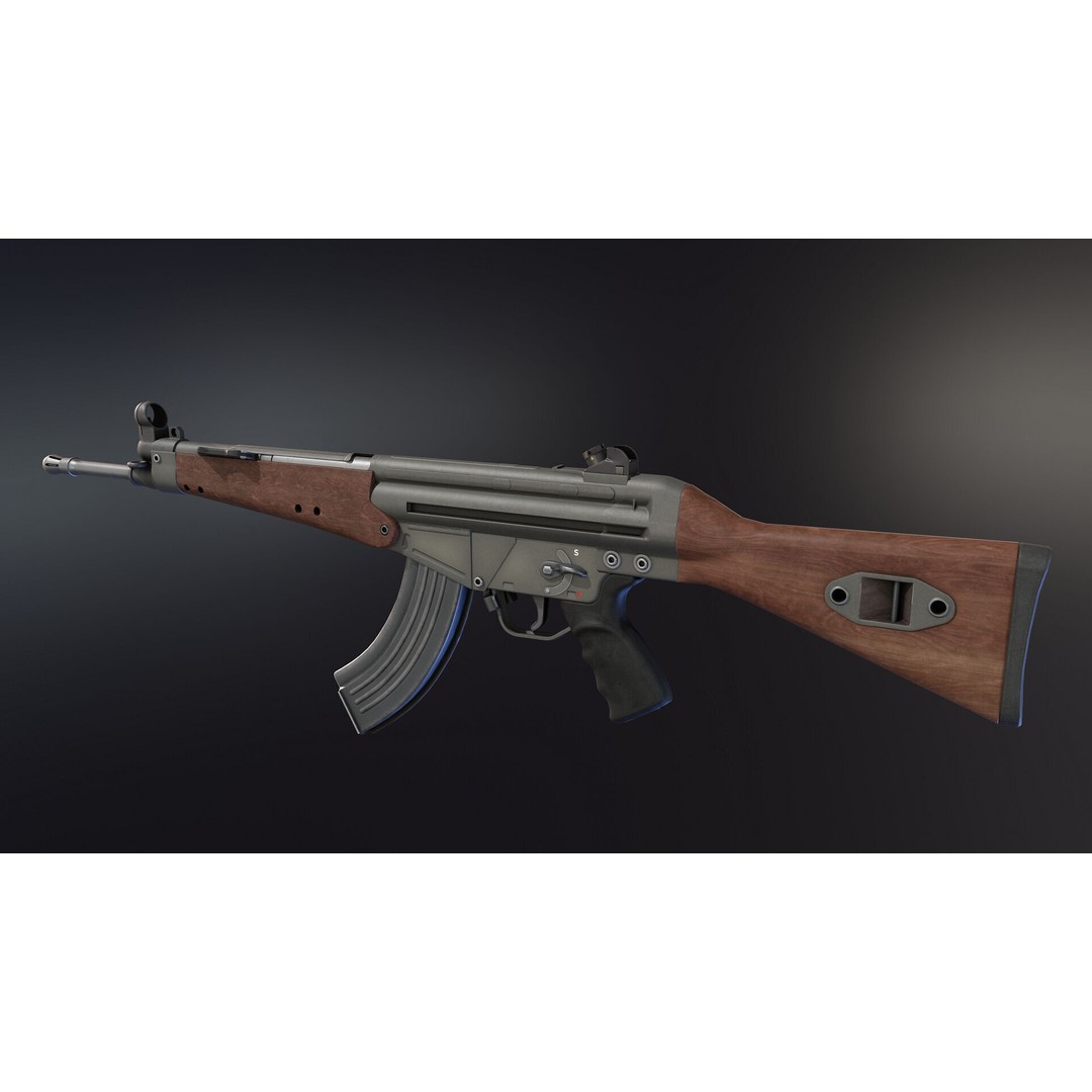 Rheinmetall RH4 Prototype 3D Model – Low Poly Rigged Asset, FBX - View 4