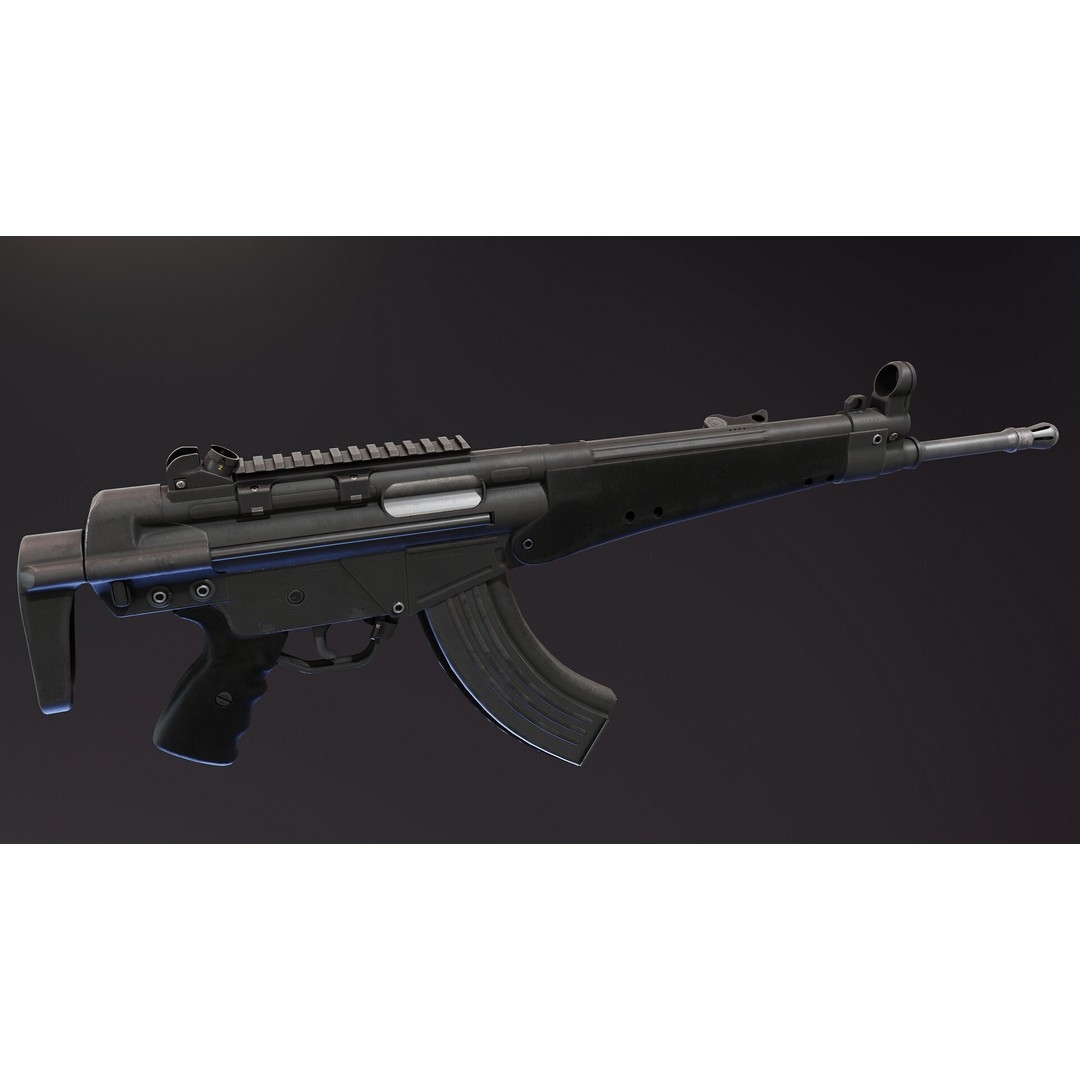 Rheinmetall RH4 Prototype 3D Model – Low Poly Rigged Asset, FBX - View 8