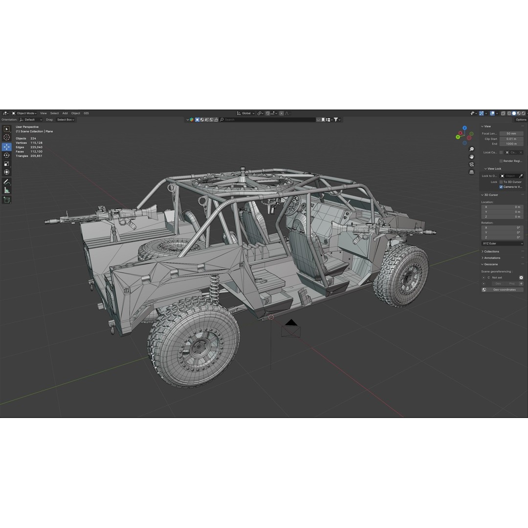 Polaris Dagor 3D Model – Low Poly Military Vehicle, FBX, Game Ready