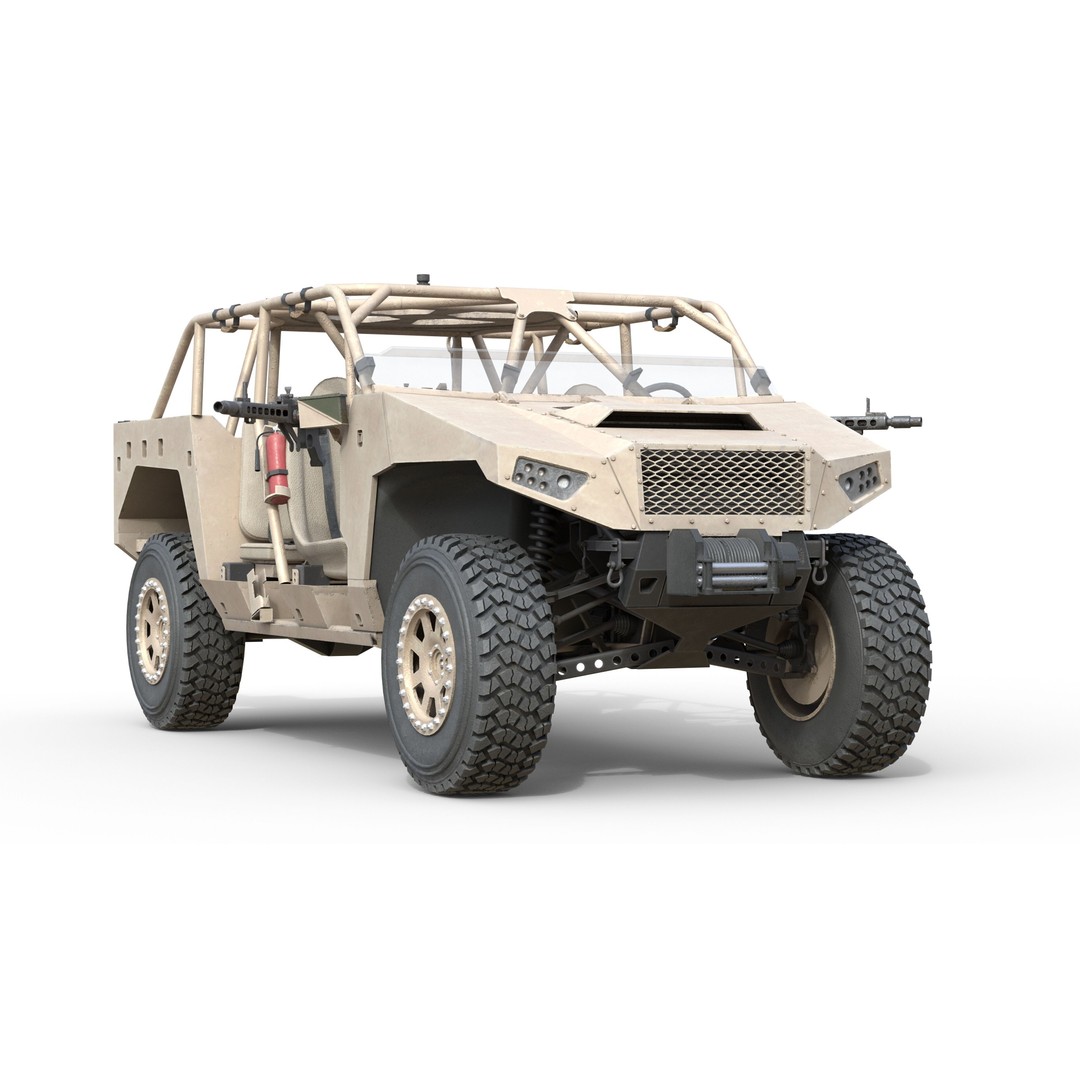 Polaris Dagor 3D Model – Low Poly Military Vehicle, FBX, Game Ready - View 4