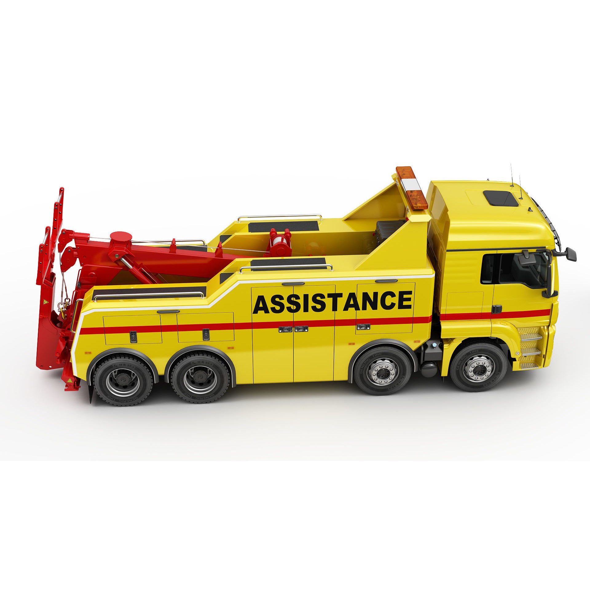 Tow Truck 8X4 - Low-Poly Game-Ready 3D Model - View 13