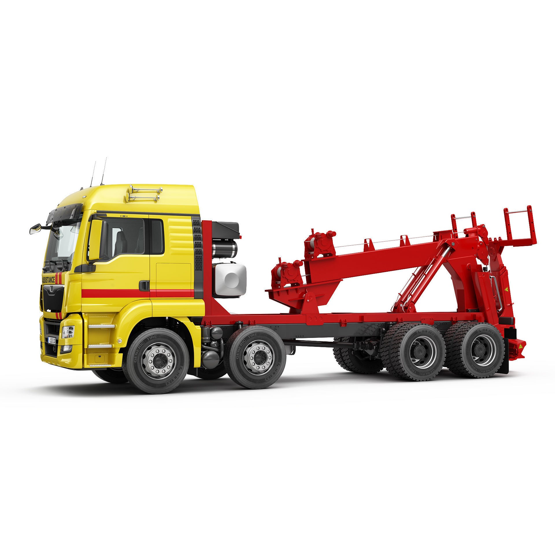 Tow Truck 8X4 - Low-Poly Game-Ready 3D Model - View 17