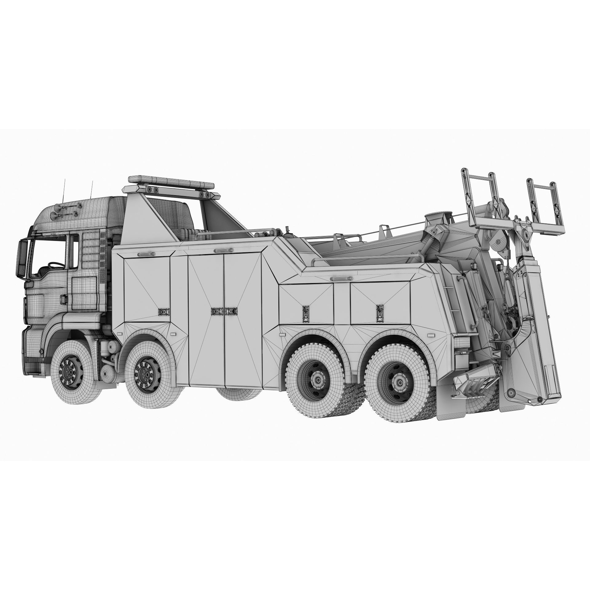 Tow Truck 8X4 - Low-Poly Game-Ready 3D Model - View 27