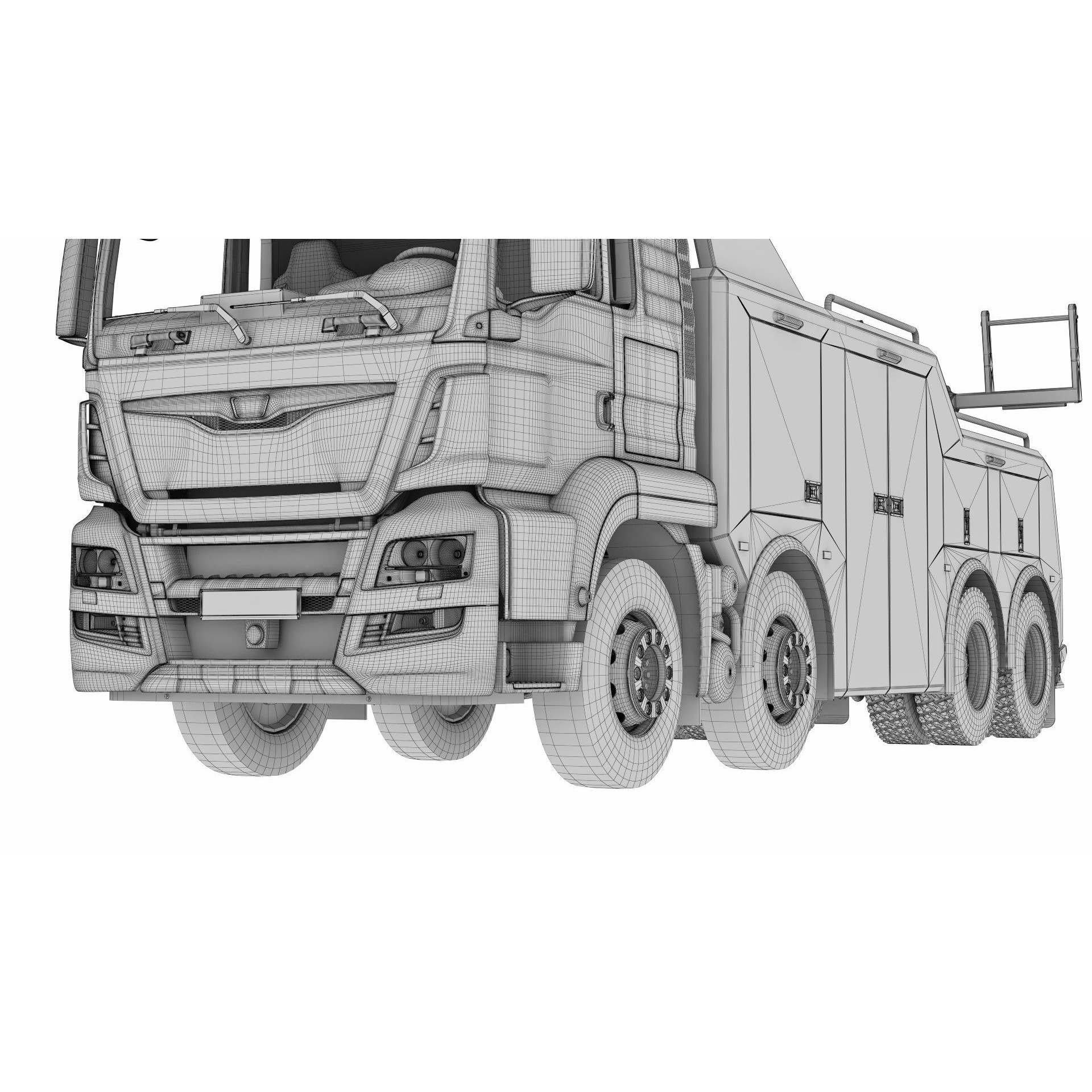 Tow Truck 8X4 - Low-Poly Game-Ready 3D Model - View 28