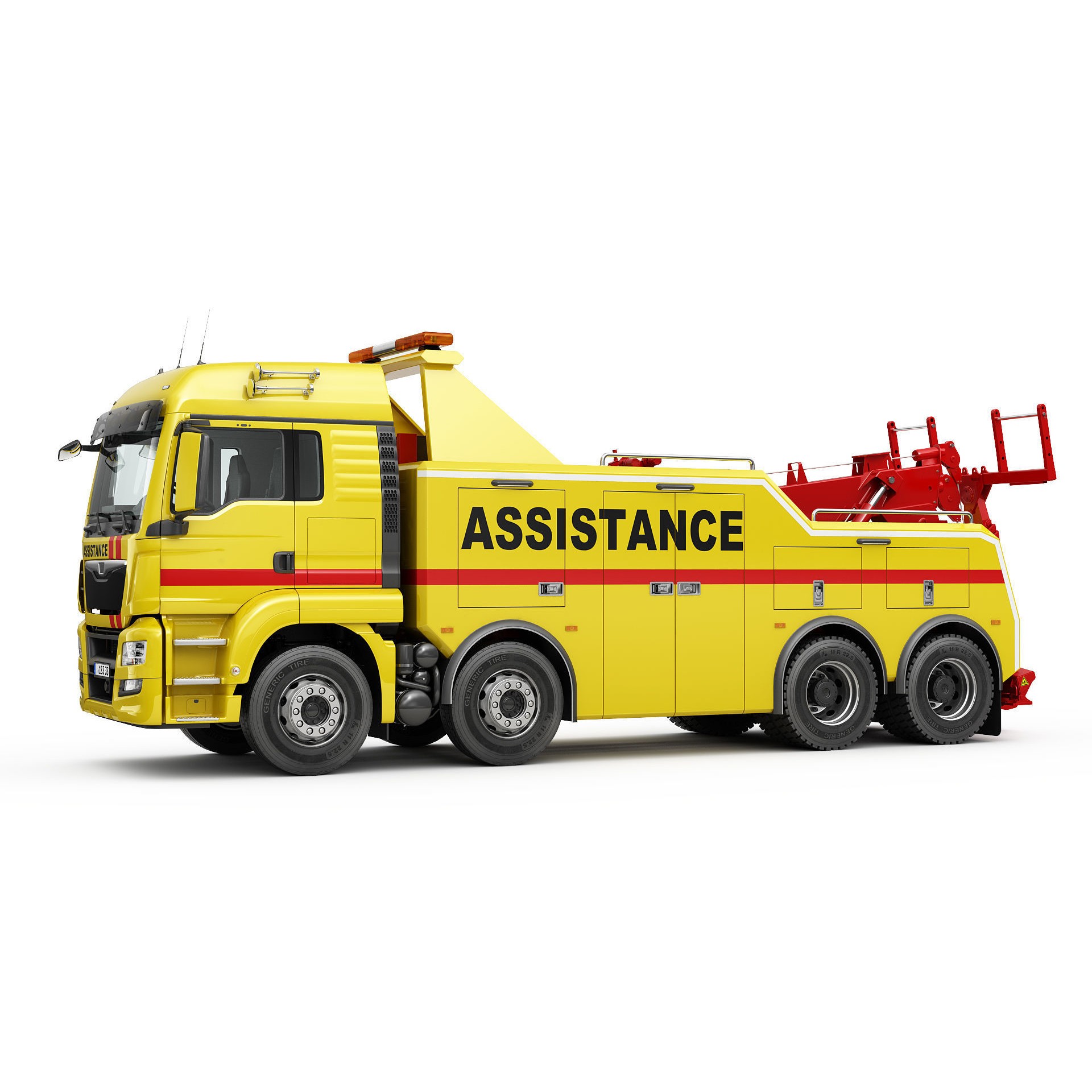 Tow Truck 8X4 - Low-Poly Game-Ready 3D Model - View 3