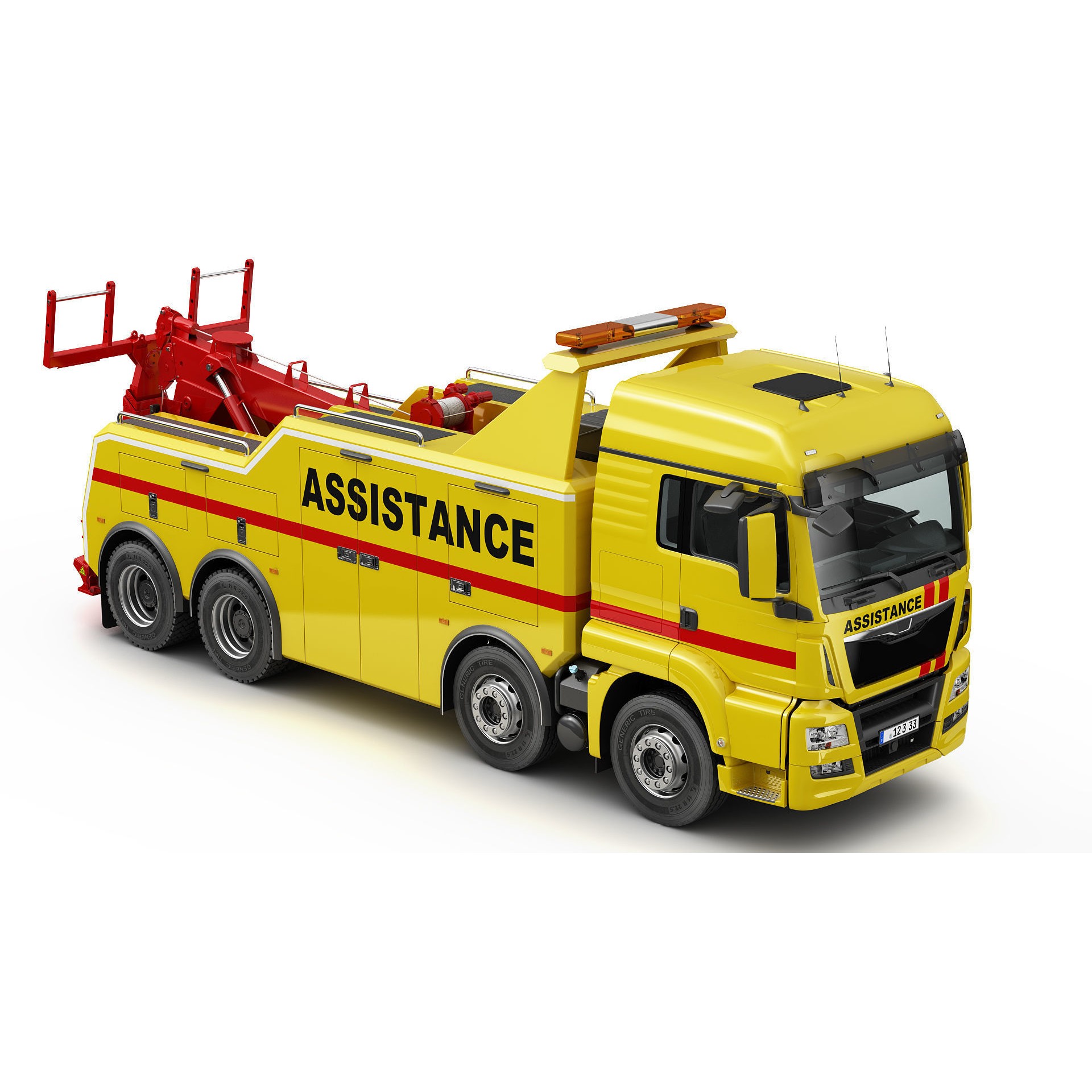 Tow Truck 8X4 - Low-Poly Game-Ready 3D Model - View 8