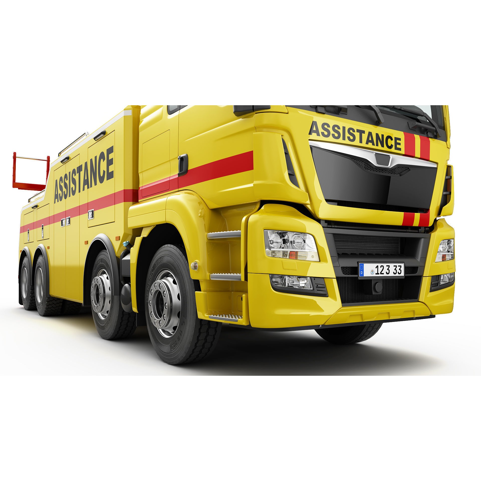 Tow Truck 8X4 - Low-Poly Game-Ready 3D Model - View 9