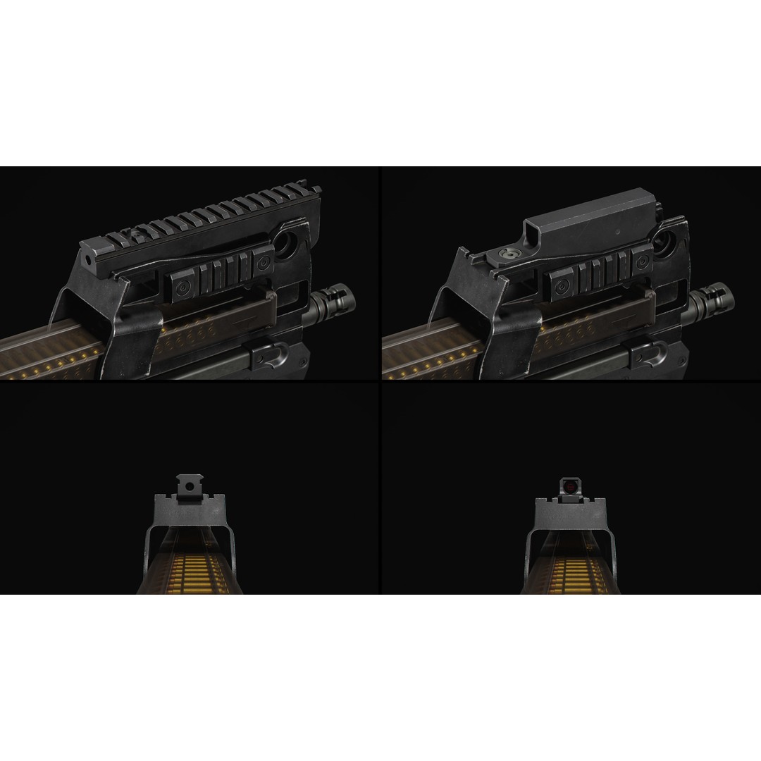 P90 PDW 3D Model – Low Poly Game Asset with PBR Textures, FBX/OBJ - View 10