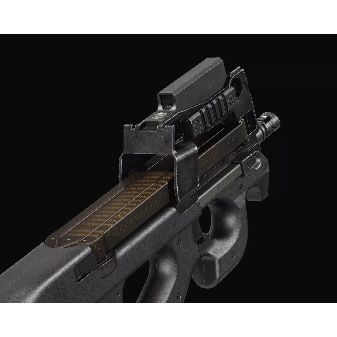 P90 PDW 3D Model – Low Poly Game Asset with PBR Textures, FBX/OBJ - View 2