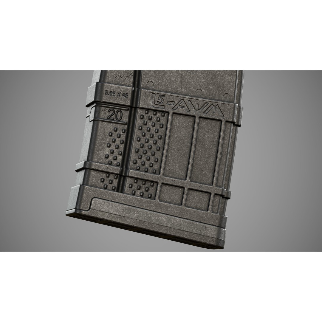 L5AWM 3D Model – Low Poly Game Ready Rifle with PBR Textures - View 17