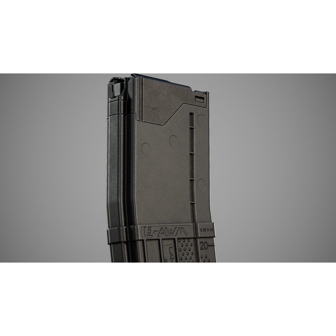 L5AWM 3D Model – Low Poly Game Ready Rifle with PBR Textures - View 18