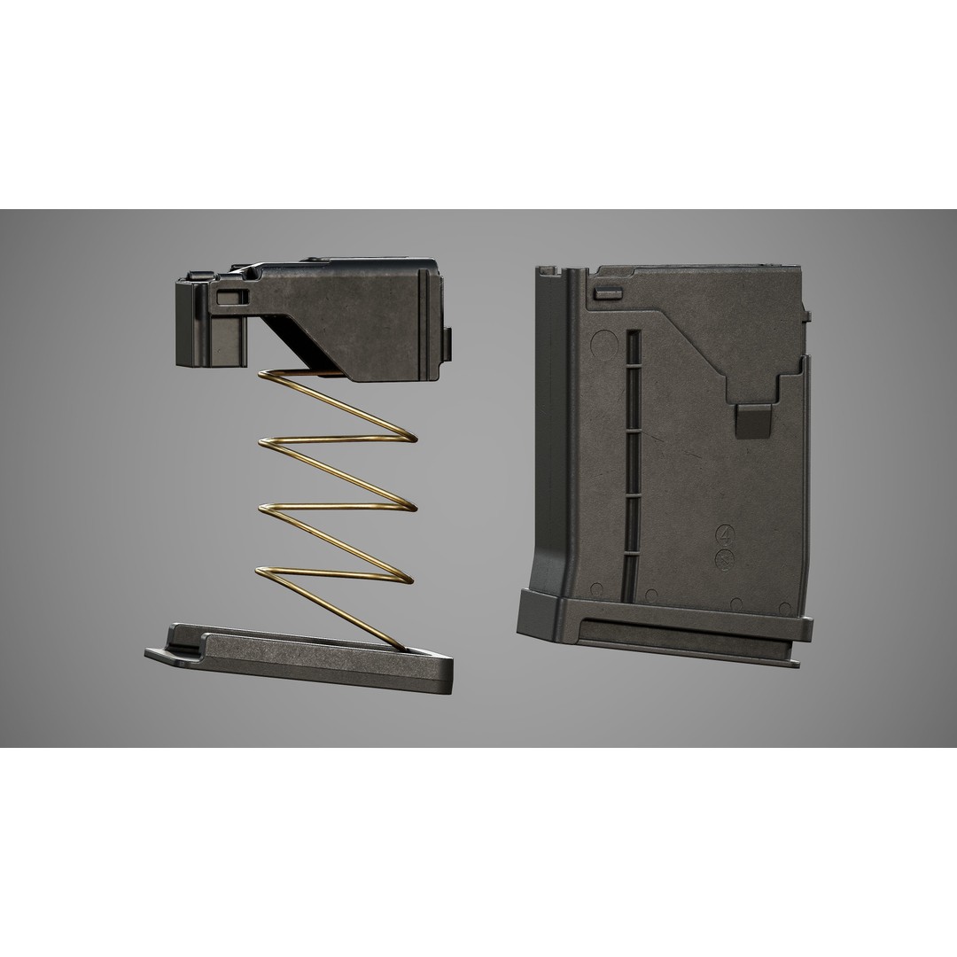 L5AWM 3D Model – Low Poly Game Ready Rifle with PBR Textures - View 22
