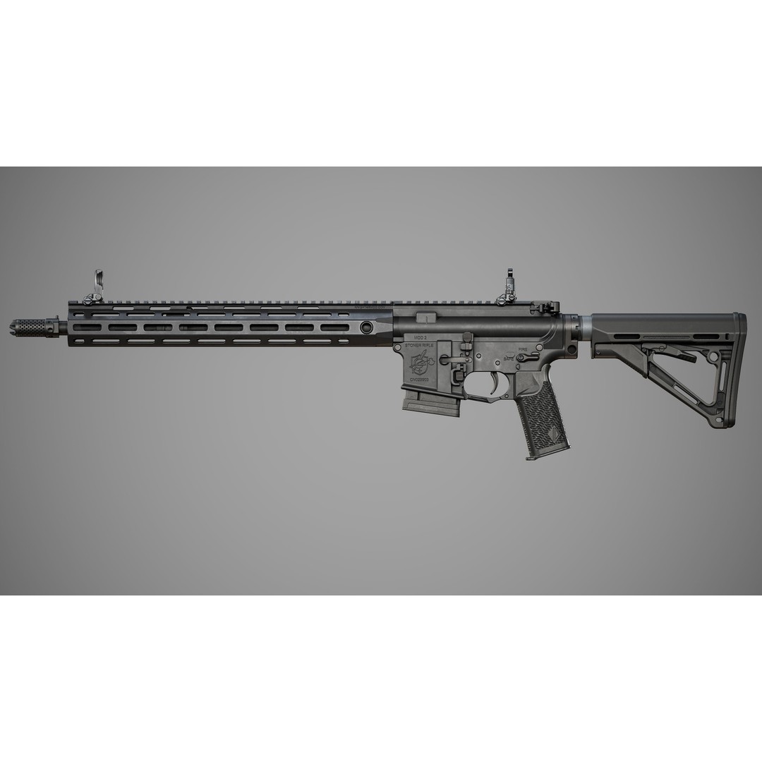 L5AWM 3D Model – Low Poly Game Ready Rifle with PBR Textures - View 24