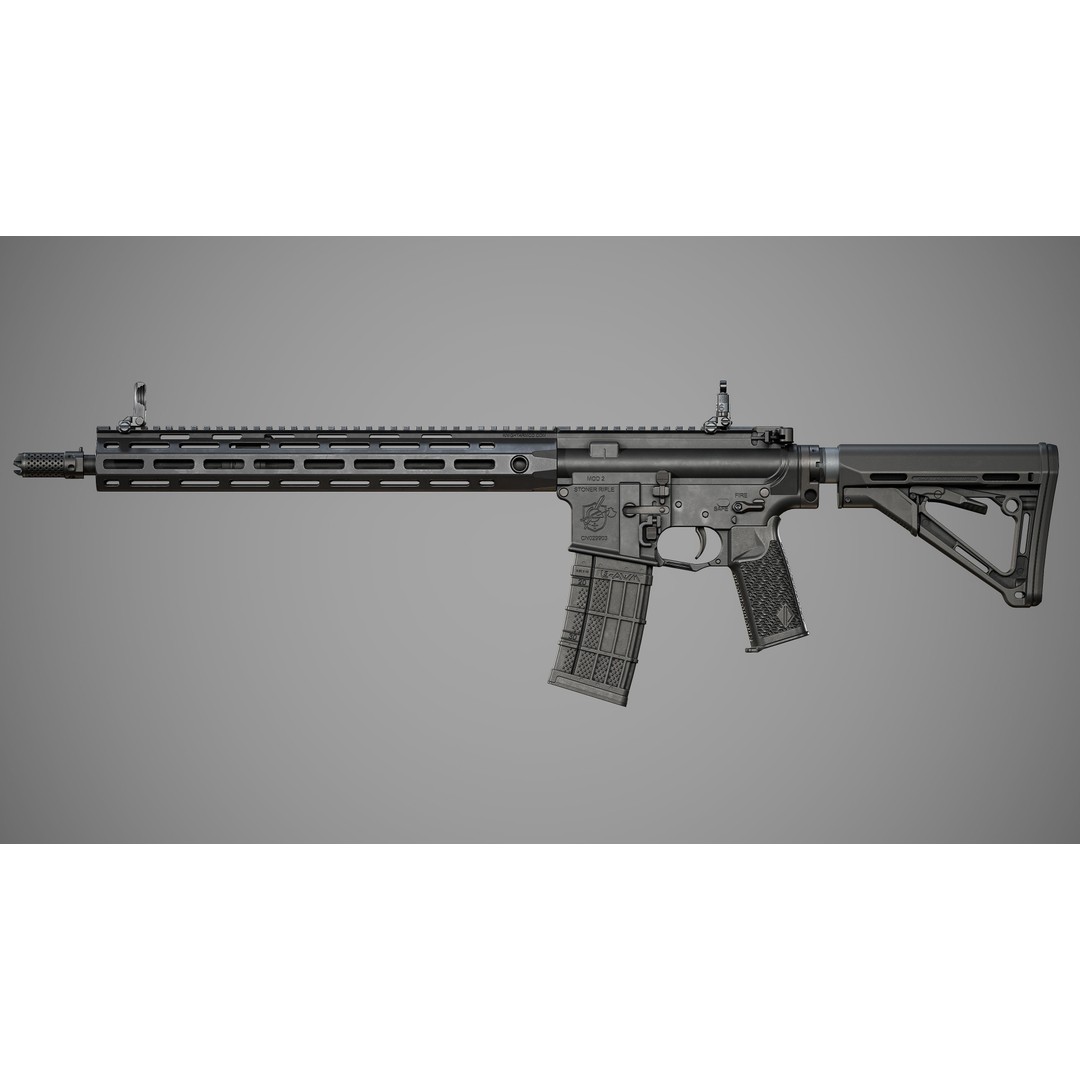 L5AWM 3D Model – Low Poly Game Ready Rifle with PBR Textures - View 25